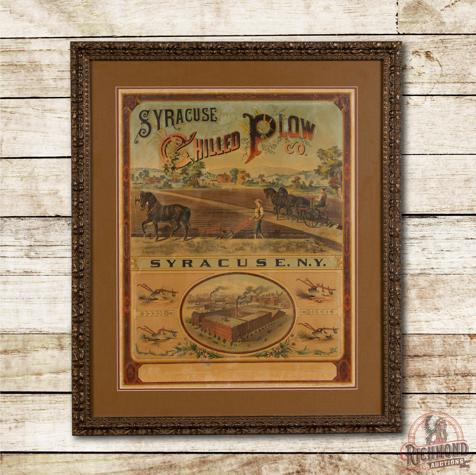 Rare Syracuse Chilled Plow Company Framed Lithograph (1 of 3)