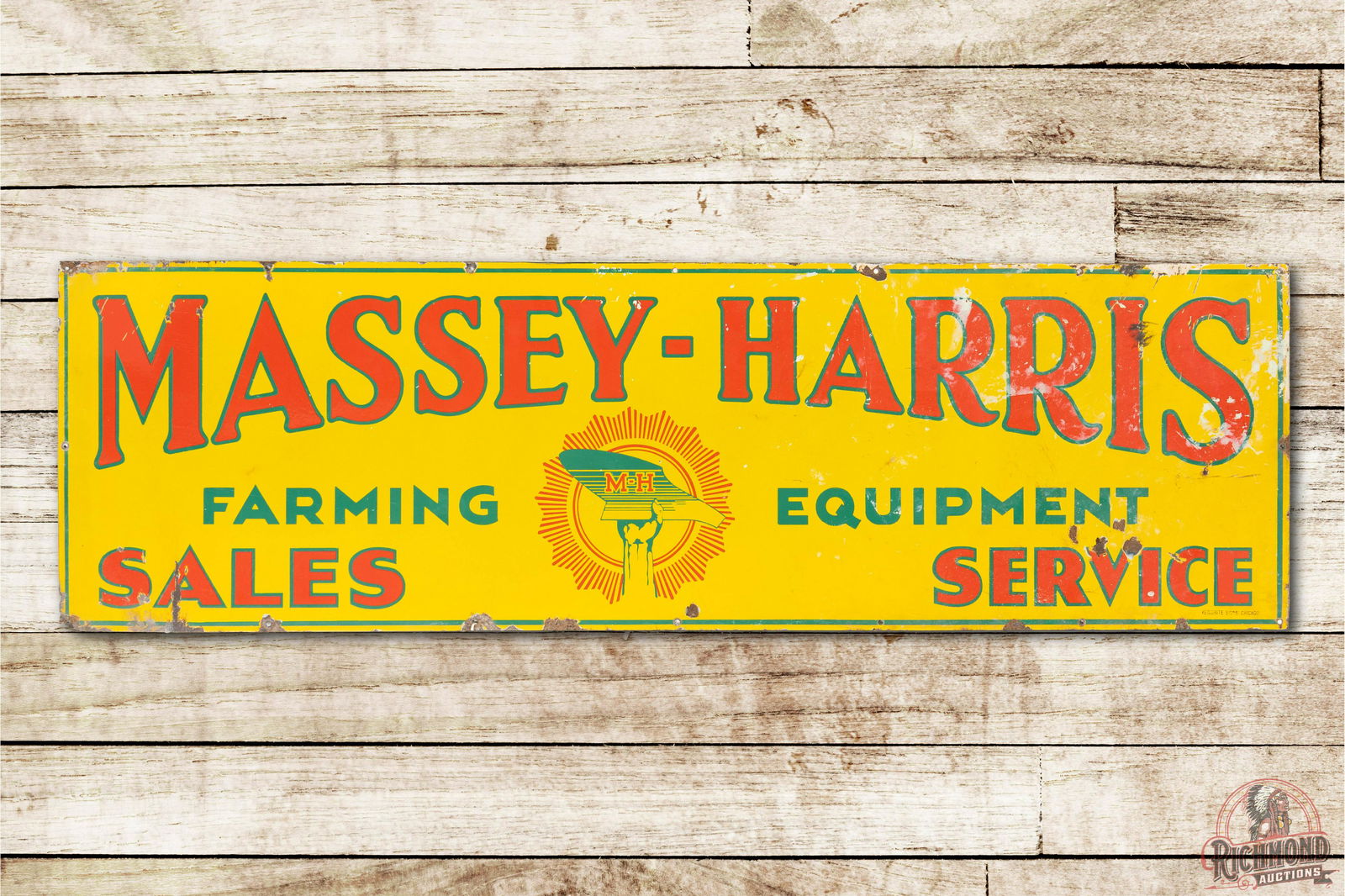 Massey-Harris Farming Equipment Porcelain Sign TAC 8 (1 of 3)