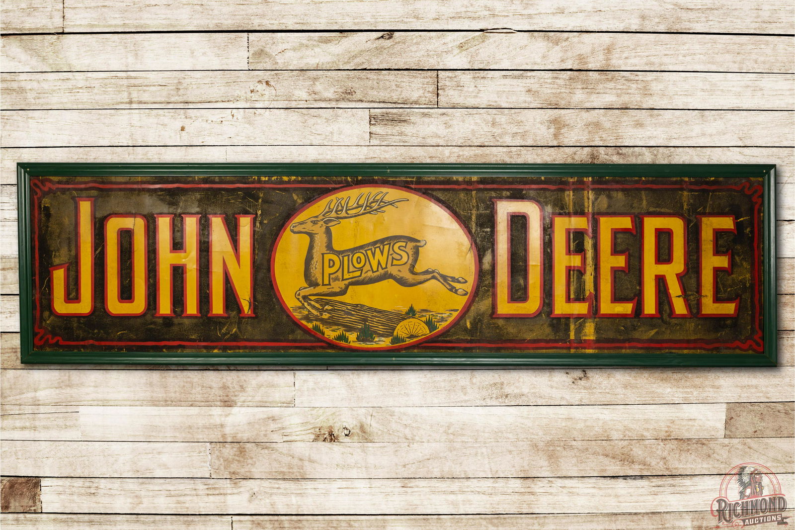 12' John Deere Plows 4 Legged Deer SS Smaltz Metal Sign (1 of 3)