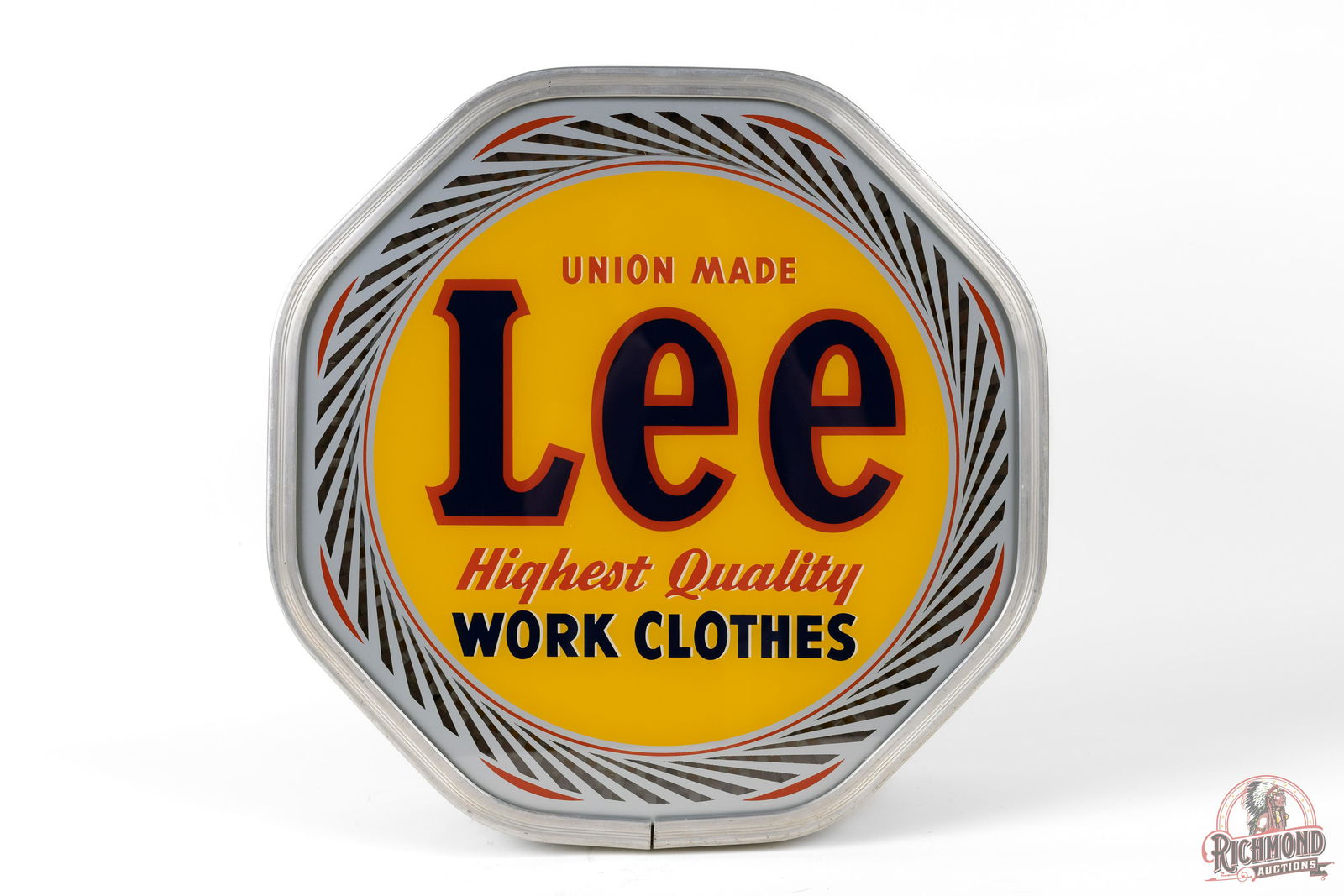 Lee Quality Work Clothes Octagon Neon Spinner Sign (1 of 5)