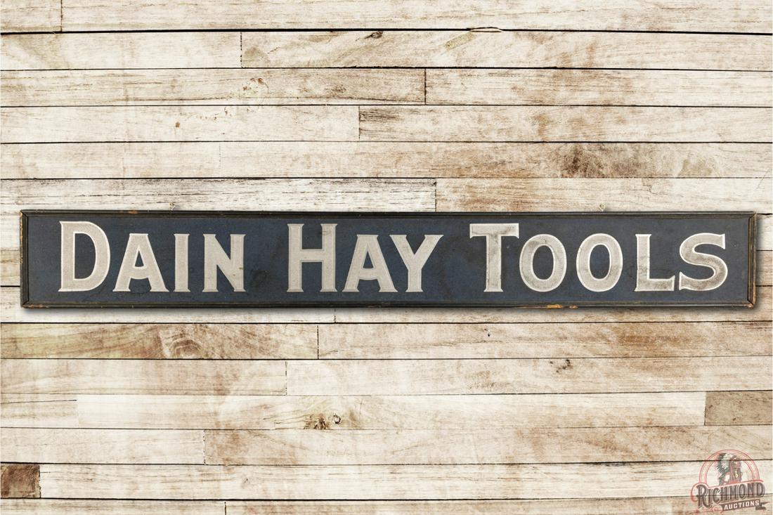 Rare 8' Dain Hay Tools Single Sided Wood Smaltz Sign (1 of 3)