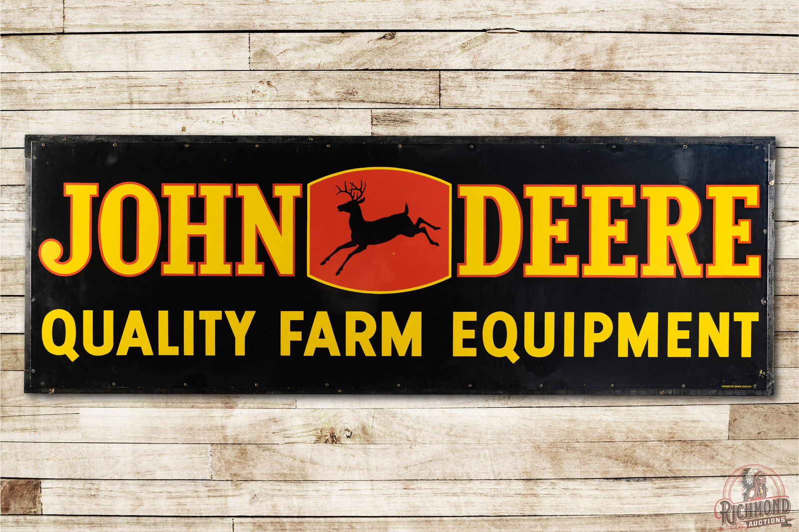 9' John Deere Black Deer Quality Farm Equipment Sign (1 of 3)