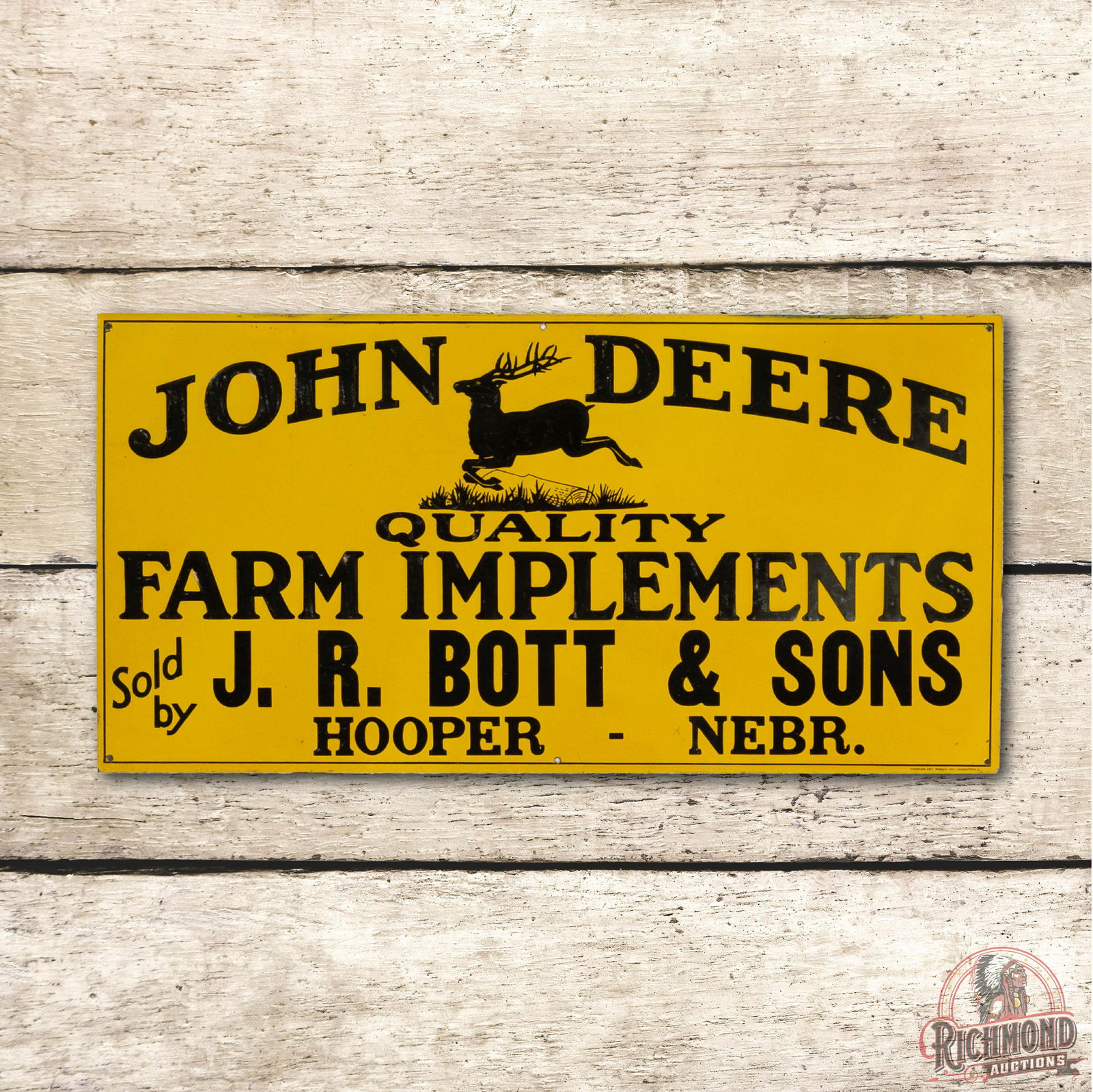 John Deere Leaping Deere Nebraska SS Metal Sign TAC 9 (1 of 3)