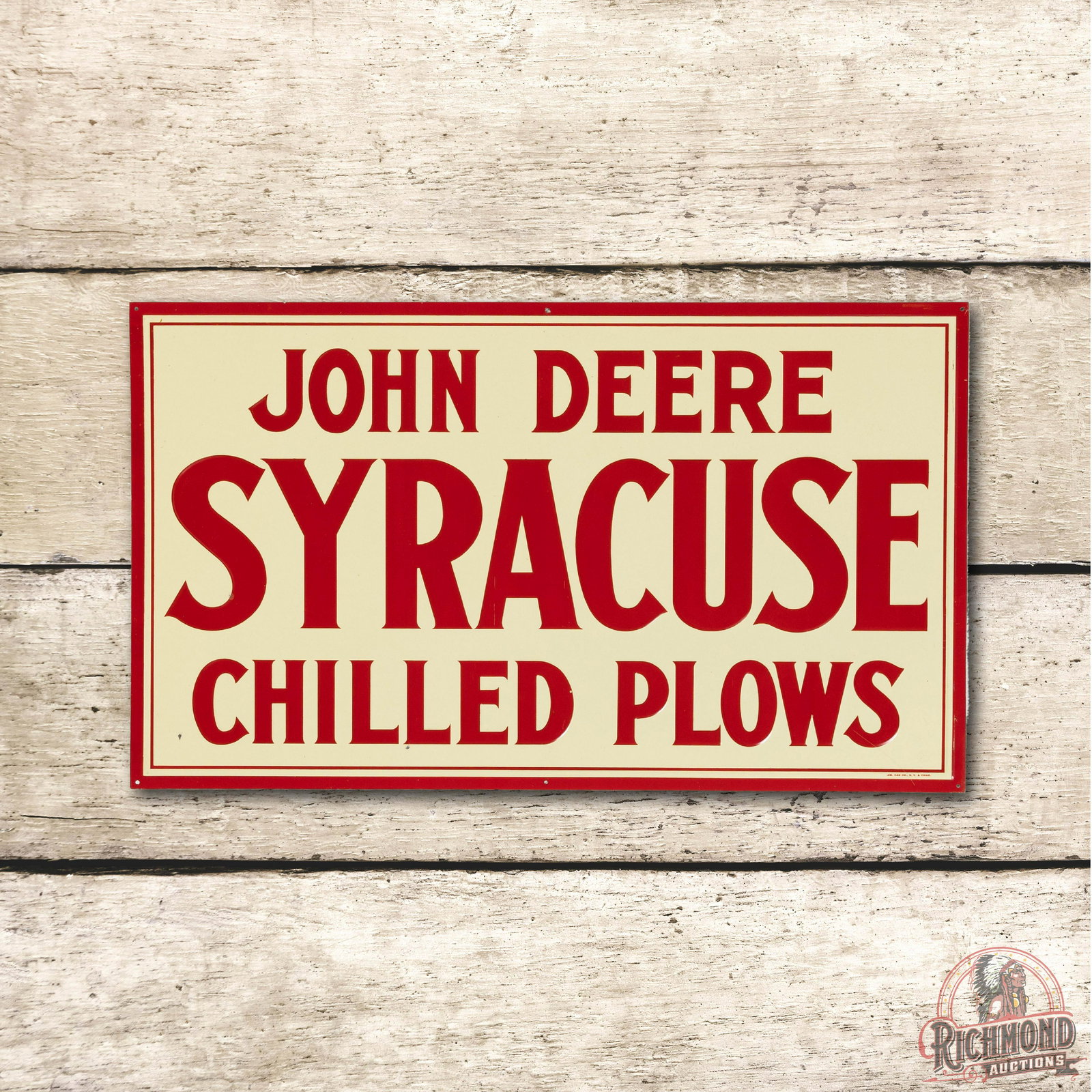John Deere Syracuse Chilled Plow SS Metal Sign TAC 9 (1 of 3)