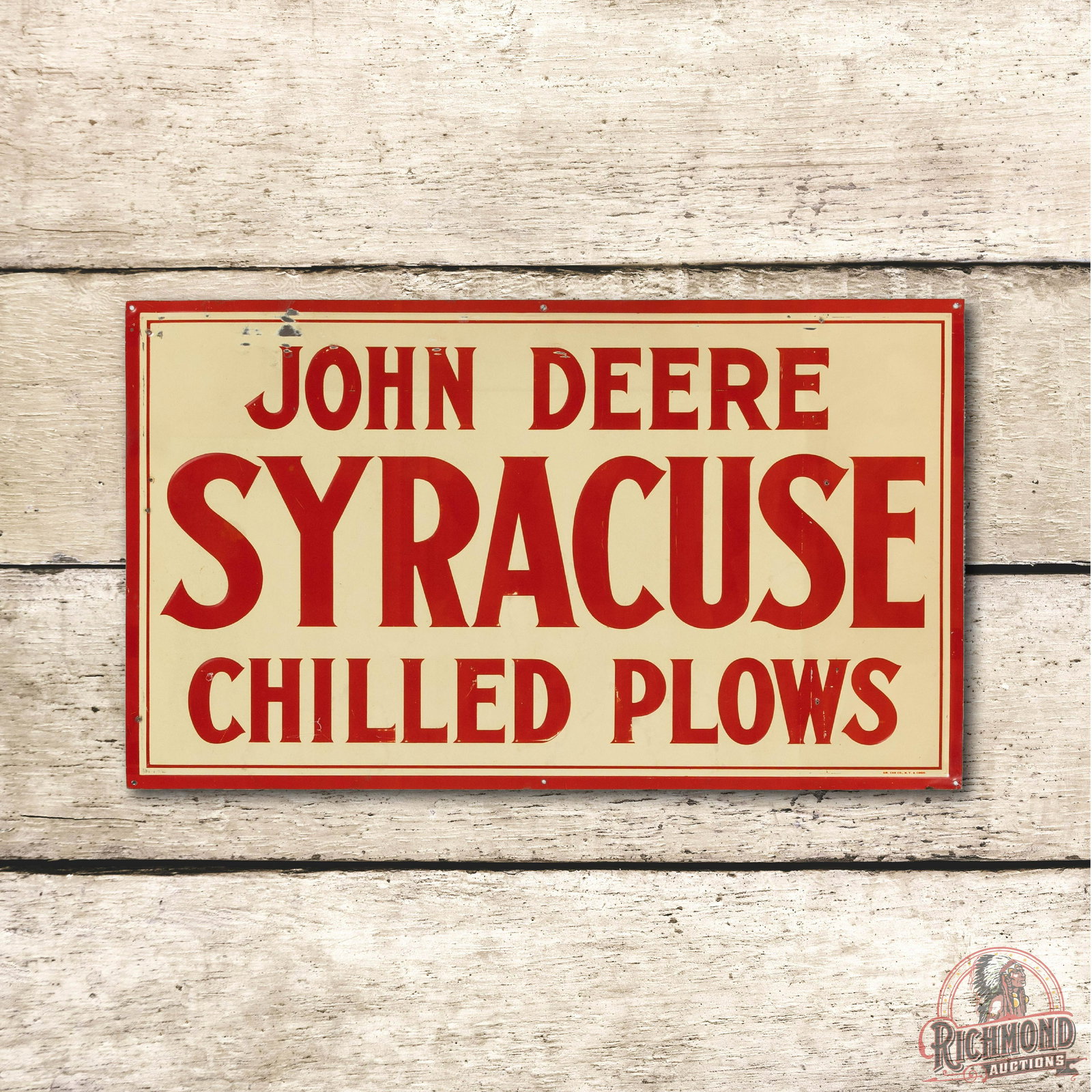 John Deere Syracuse Chilled Plow SS Metal Sign TAC 8 (1 of 3)