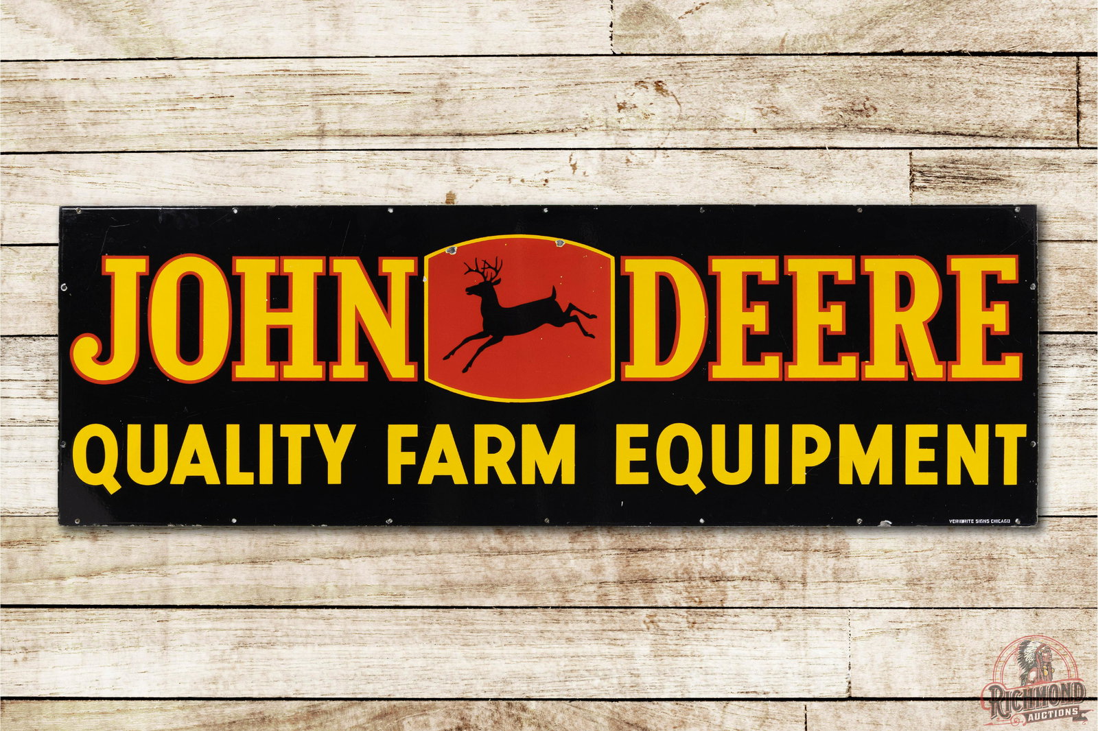 John Deere Black Deer Logo Quality Farm Equipment Sign (1 of 3)