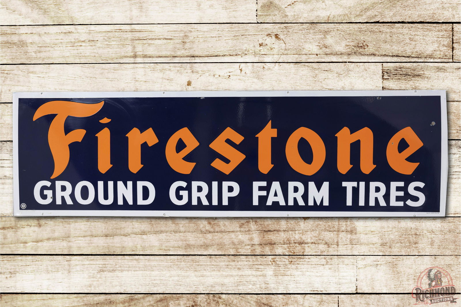 Firestone Ground Grip Farm Tires Porcelain Sign TAC 9 (1 of 3)