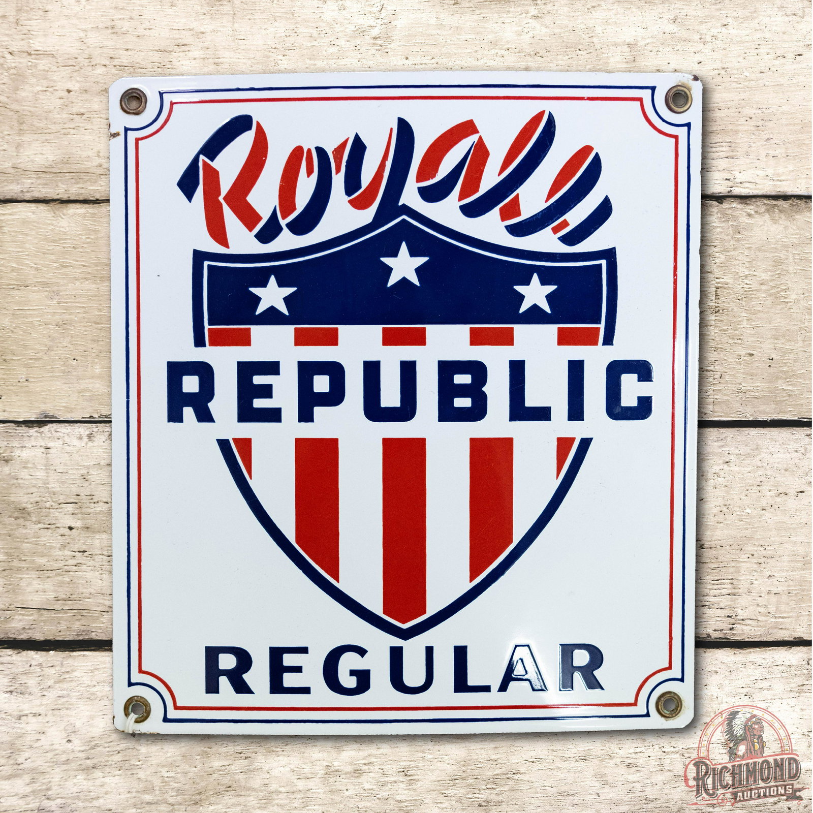 Royal Republic Regular Porcelain Pump Sign TAC 9.25 (1 of 3)