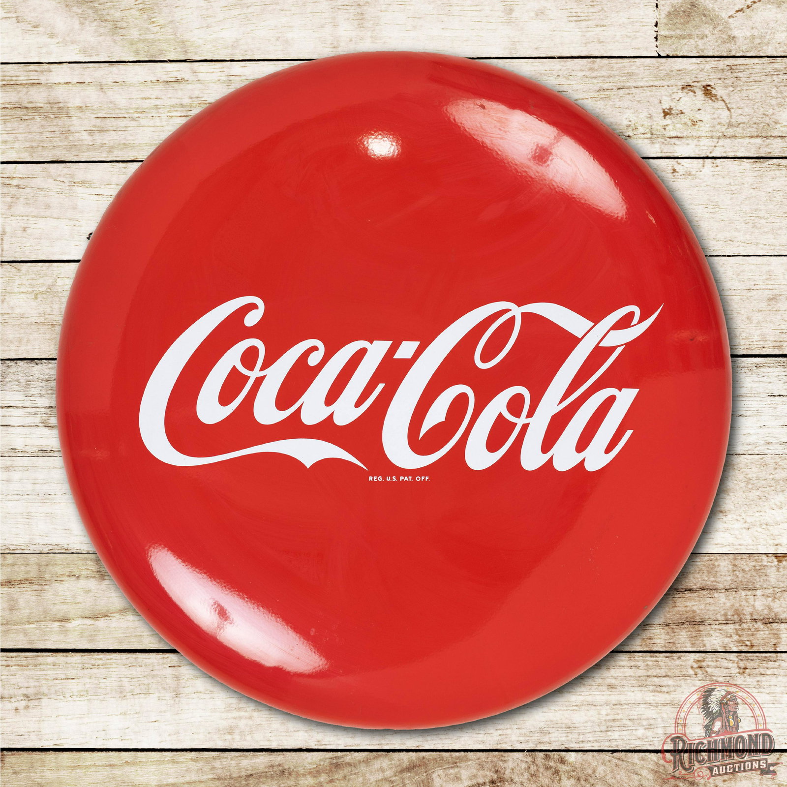 36" Coca-Cola Porcelain Button Sign TAC 9 (1 of 3)