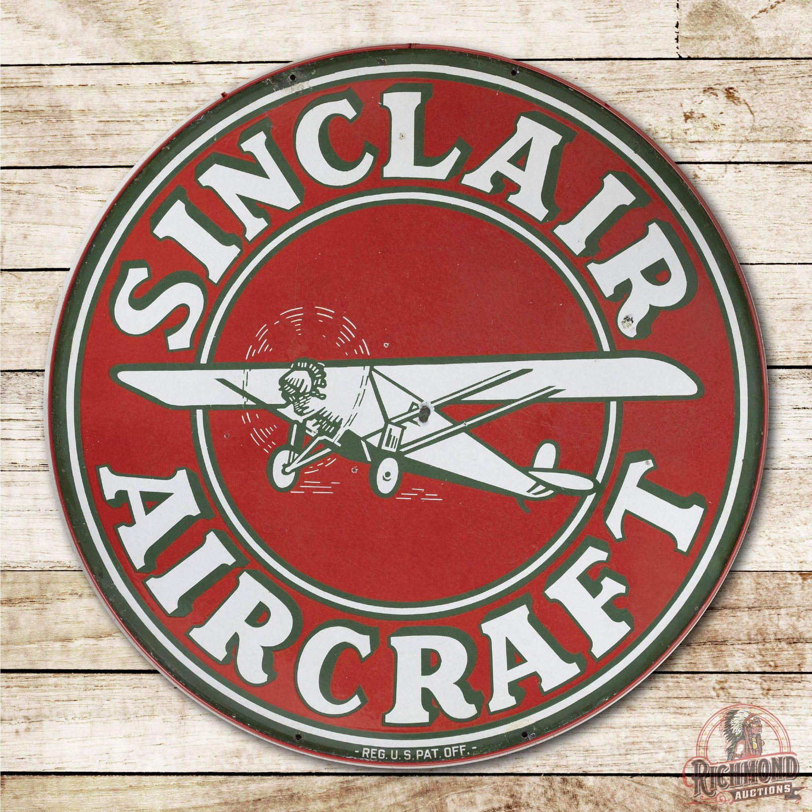 48" Sinclair Aircraft DS Porcelain Sign TAC 8 & 7.5 (1 of 3)