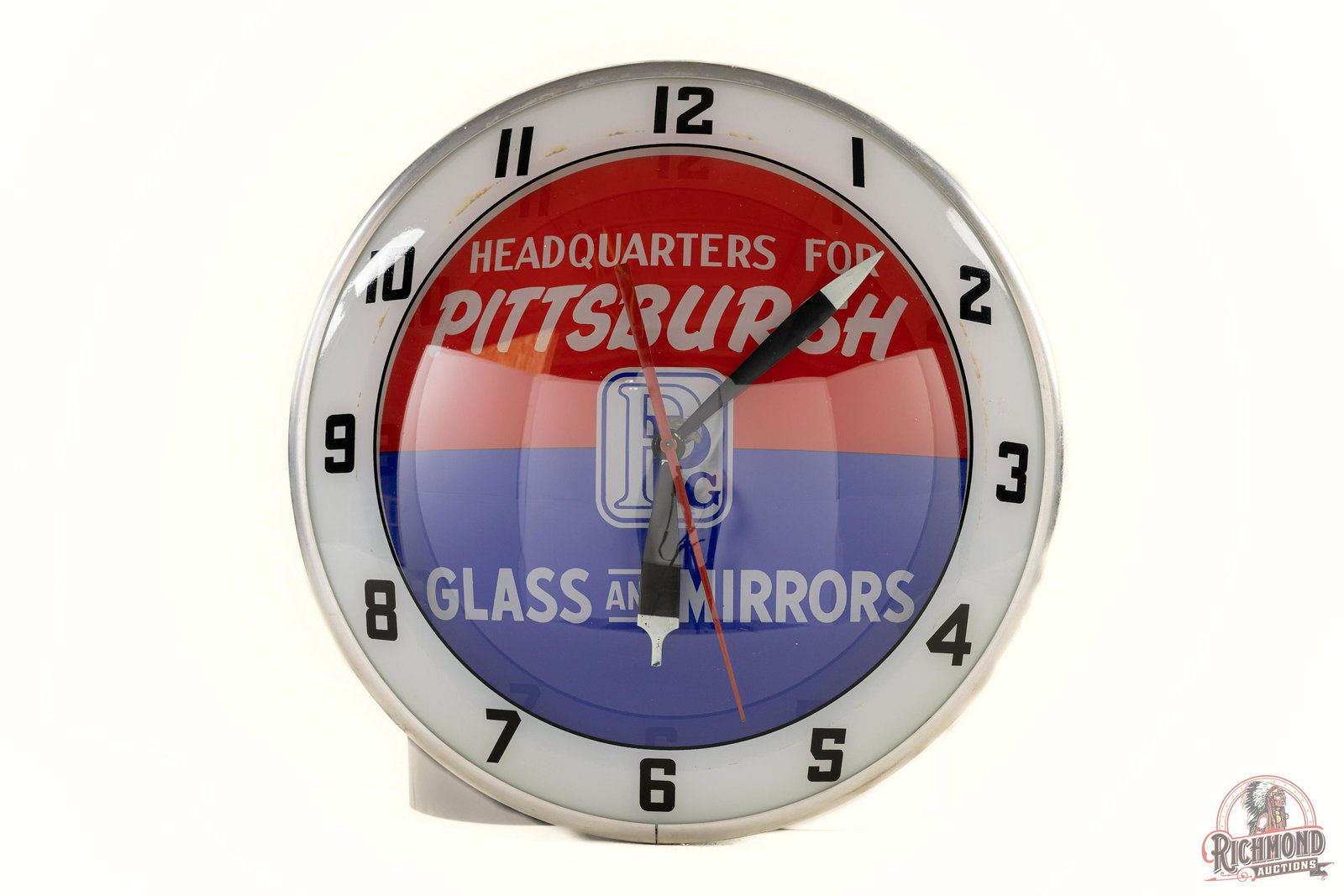 PPG Pittsburgh Glass & Mirrors Double-Bubble Clock (1 of 3)