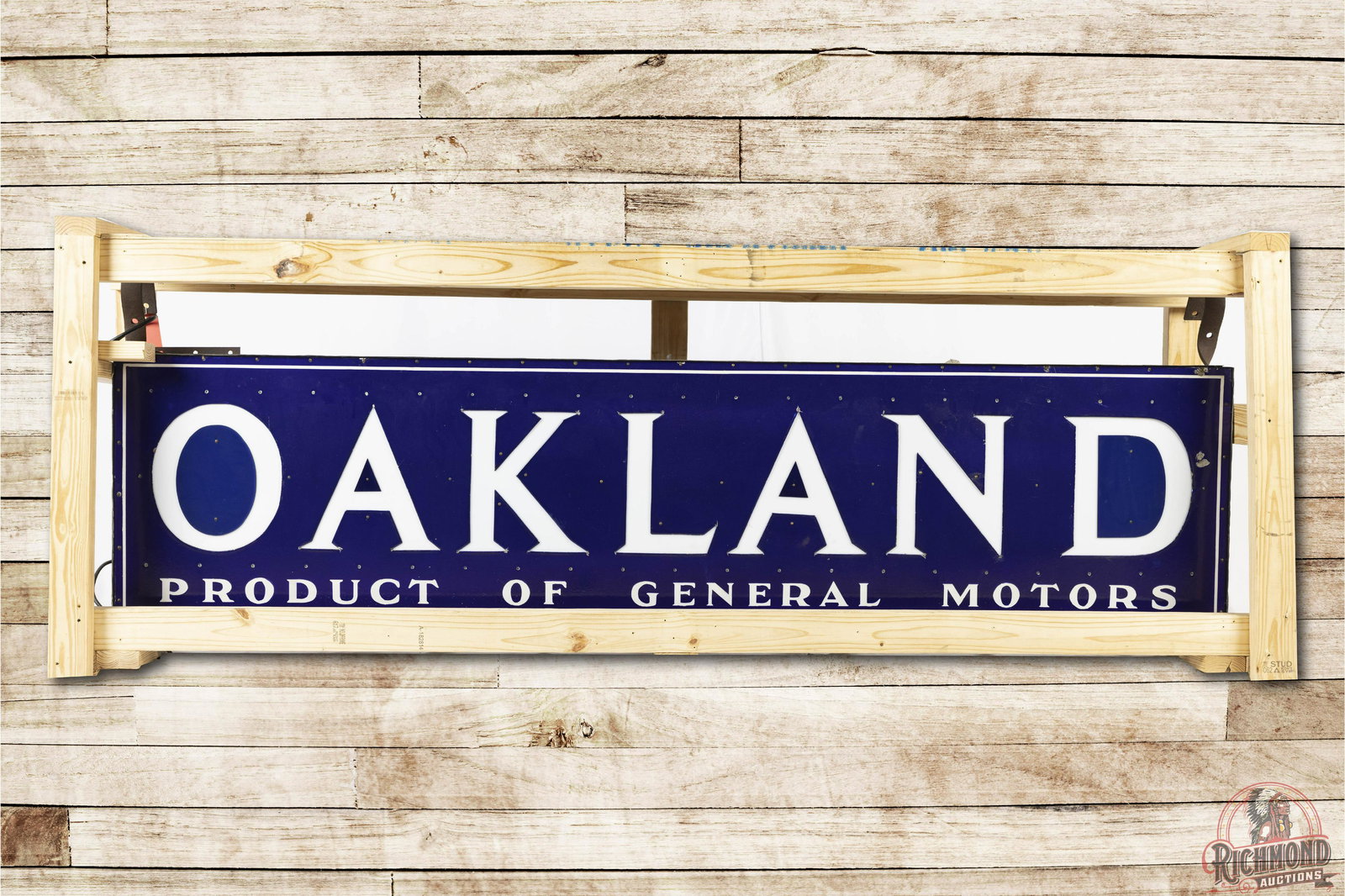Oakland GM Porcelain Milk Glass Sign TAC 9 & 8.75 (1 of 3)