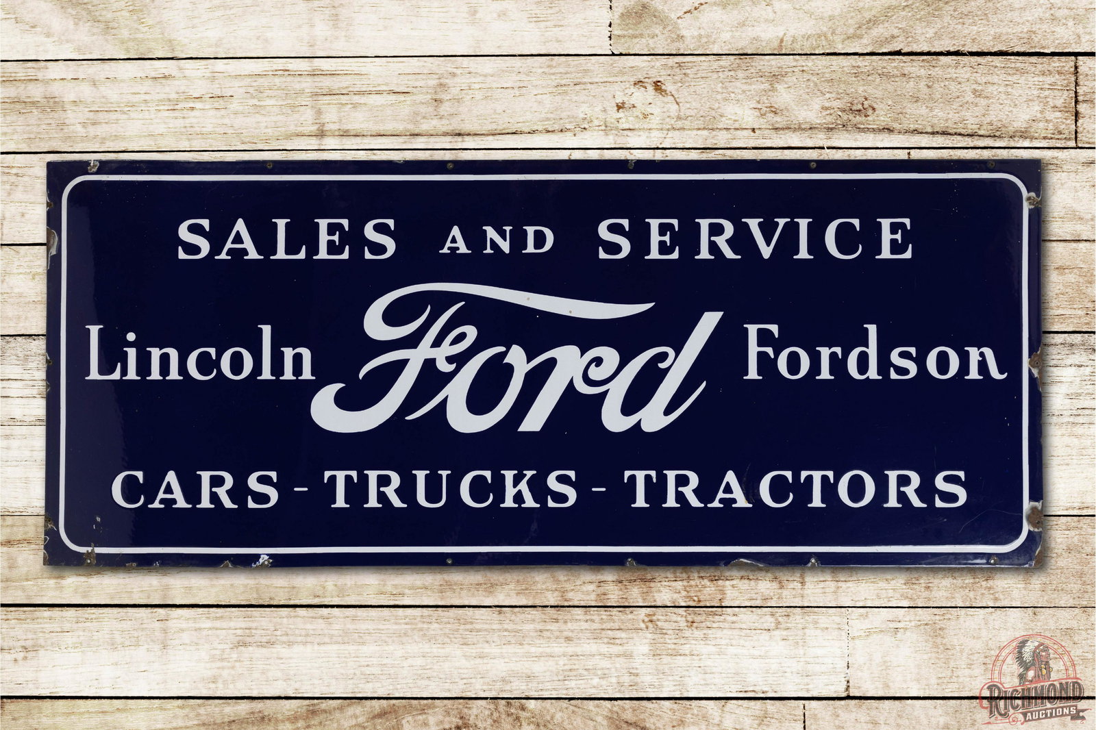 Ford Lincoln Fordson Cars-Trucks-Tractor Porcelain Sign (1 of 3)