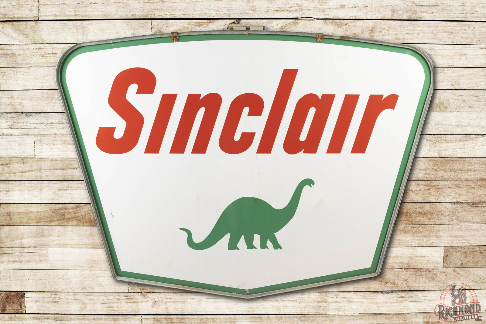 1961 Sinclair & Dino Porcelain ID Sign & Ring TAC 8.9 (1 of 3)