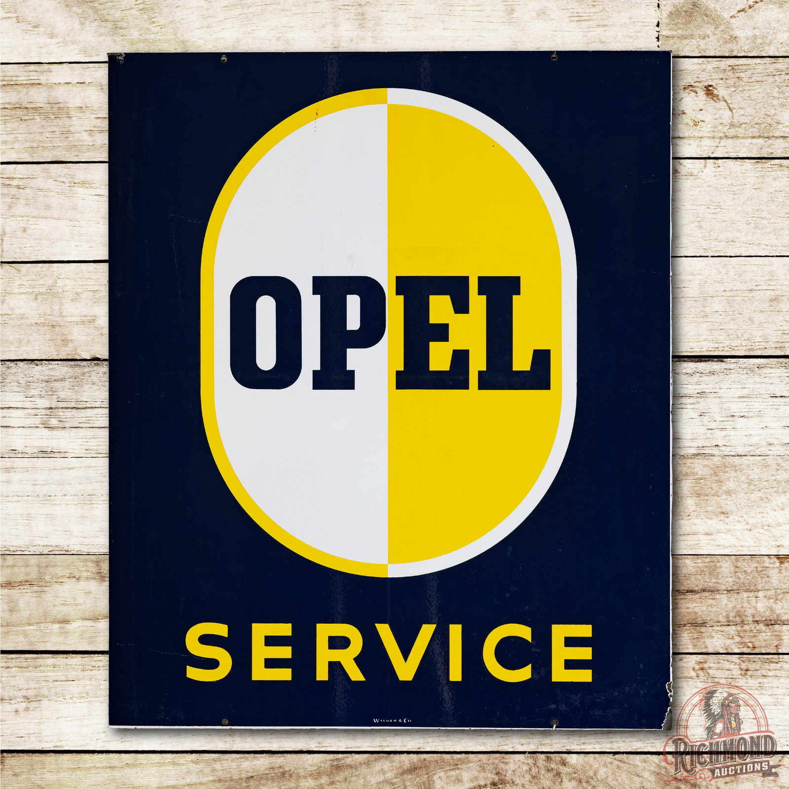 Opel Service Double Sided Porcelain Sign TAC 9 (1 of 3)