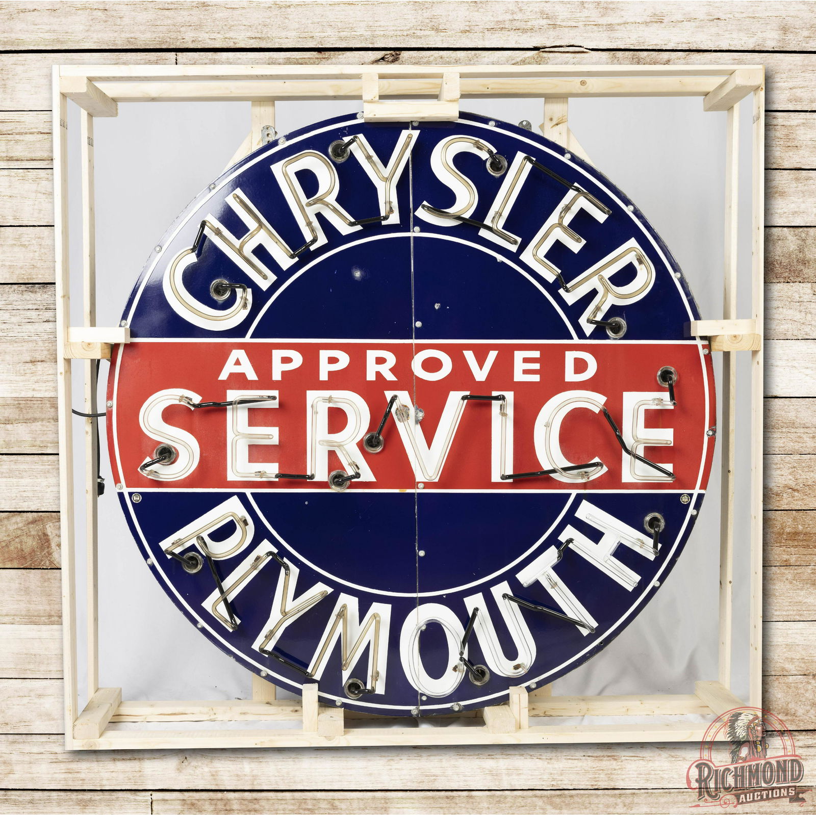 Chrysler Plymouth Approved Service Porcelain Neon Sign (1 of 5)