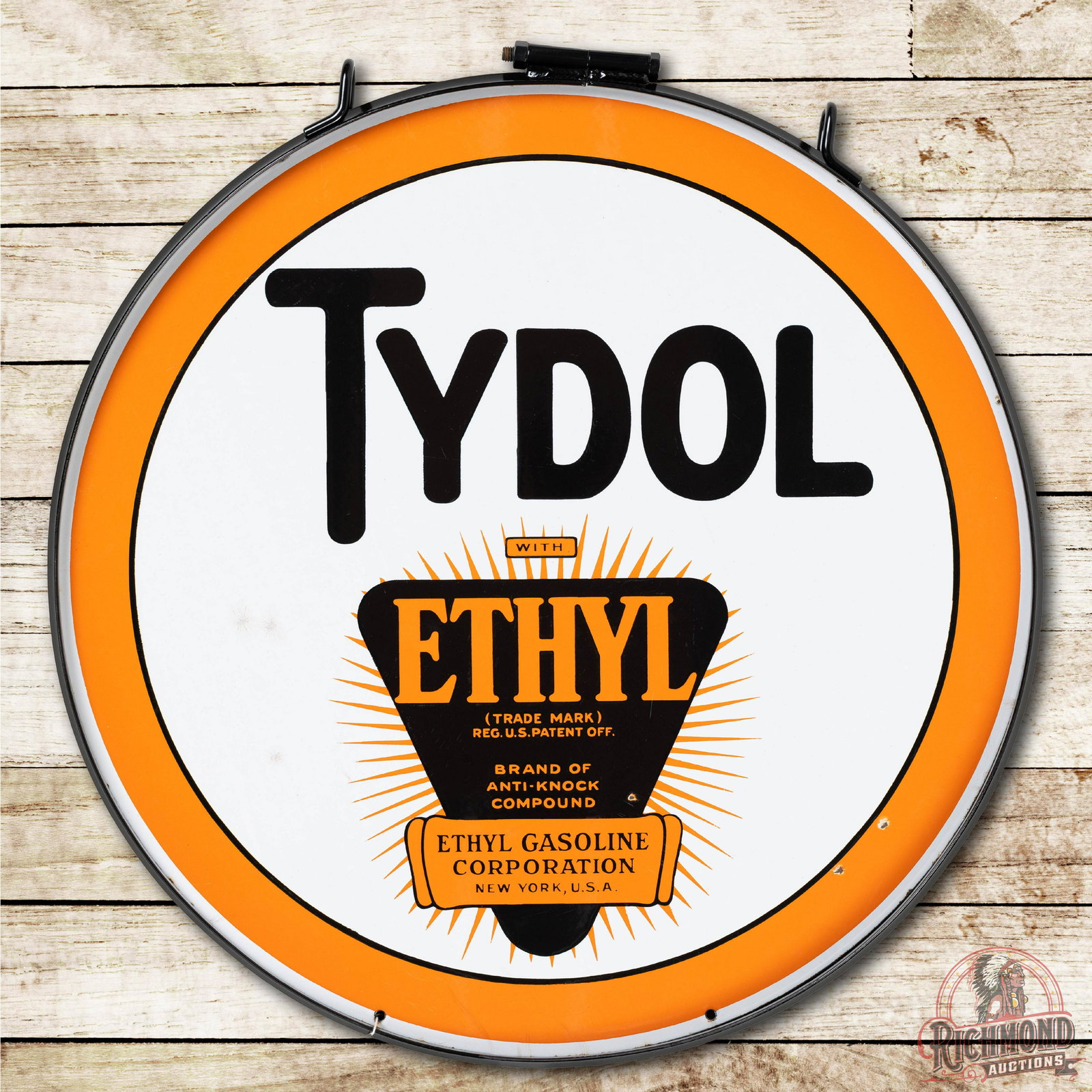30" Tydol w/ Ethyl Logo DS Porcelain Sign TAC 9 (1 of 3)