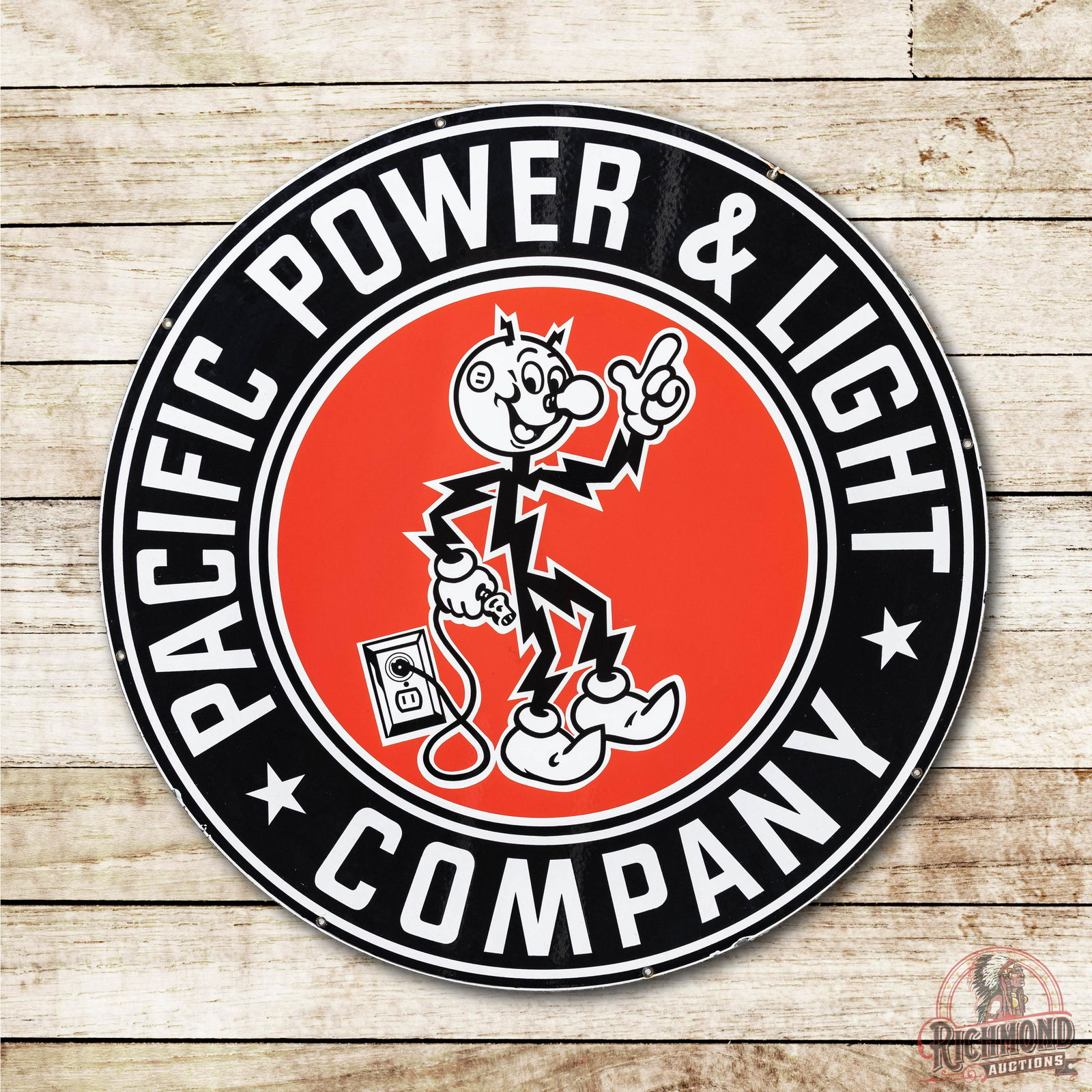 36" Pacific Power & Kil-O-Watt Porcelain Sign TAC 9.25 (1 of 3)