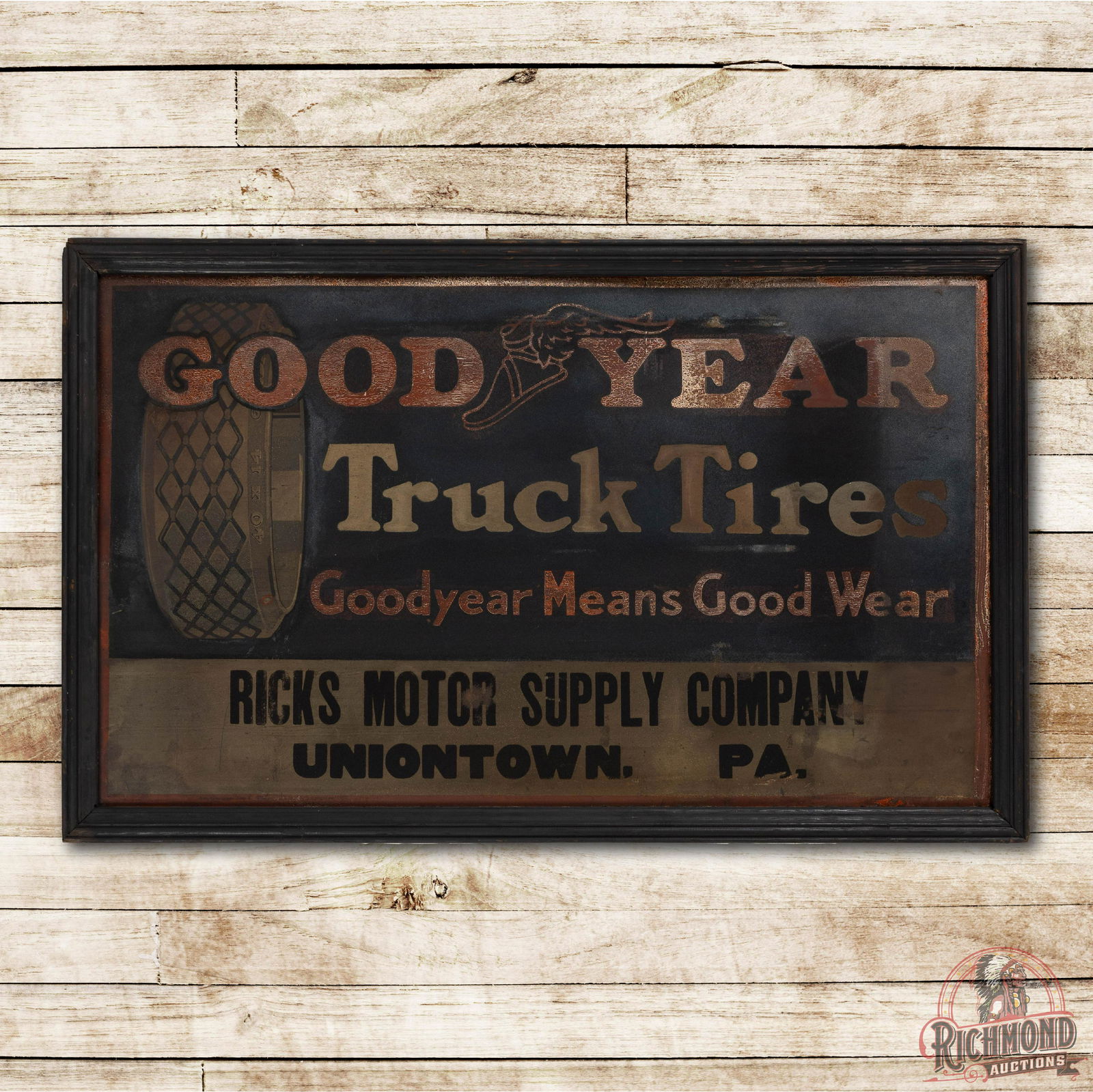 Goodyear Truck Tires Single Sided Metal Sign TAC 6.5 (1 of 3)