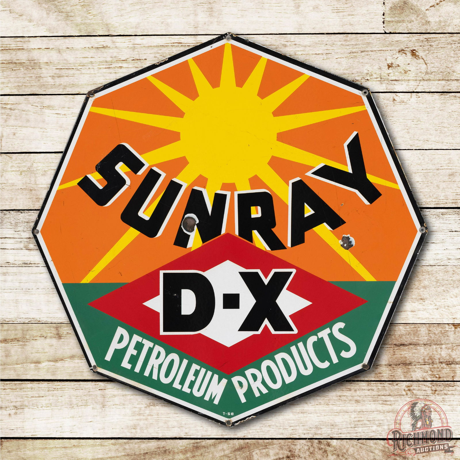 Sunray D-X Petroleum Products Porcelain Sign 8.5 & 7.5 (1 of 3)