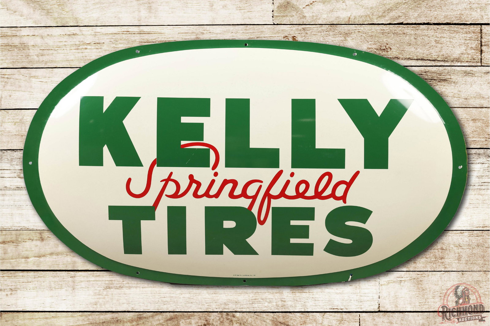 NOS Kelly Springfield Tires SS Metal Bubble Sign TAC 9 (1 of 3)