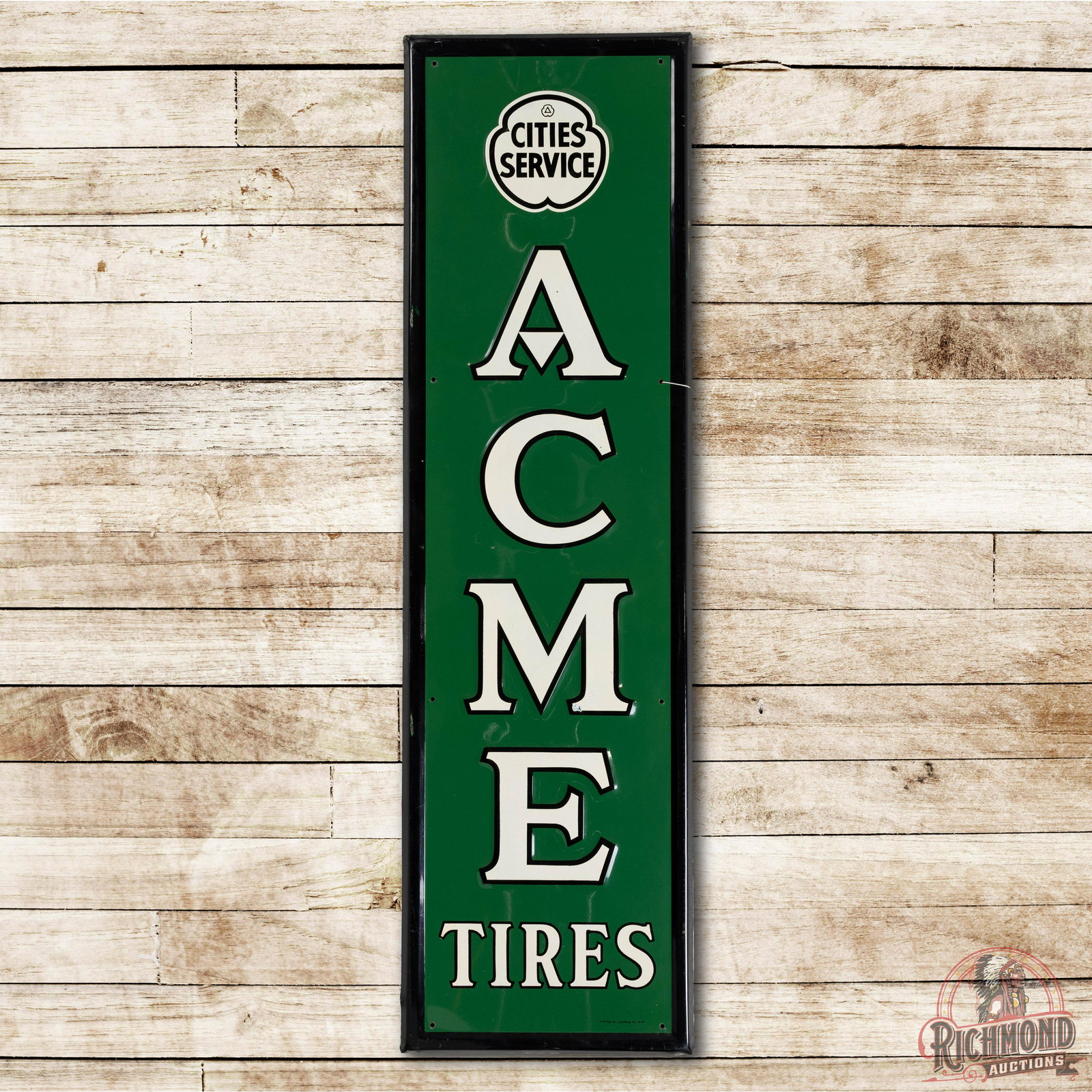 1937 Cities Service Acme Tires SS Metal Sign TAC 9.5 (1 of 3)