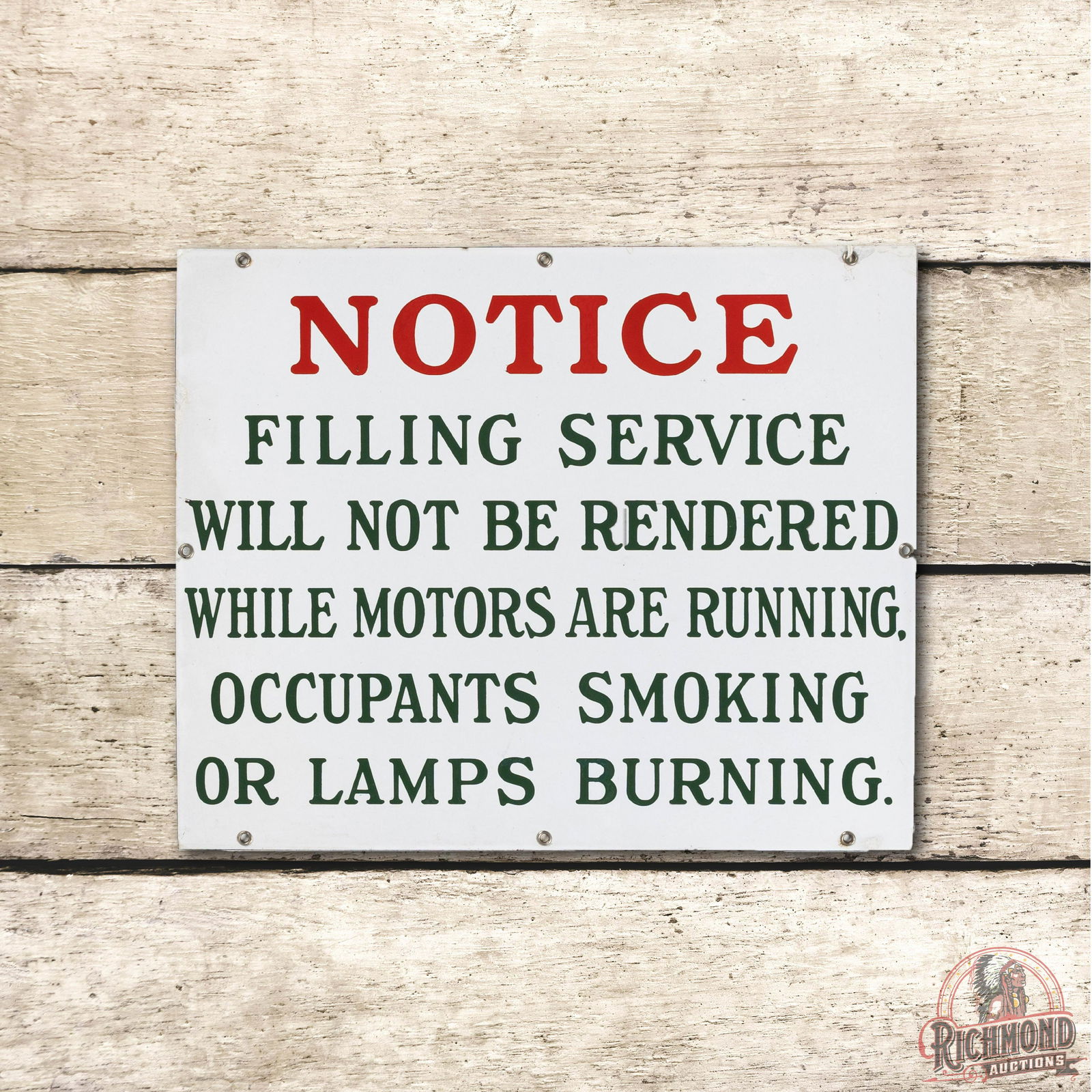 Sinclair Notice Filling Service SS Porcelain Sign TAC 9 (1 of 3)