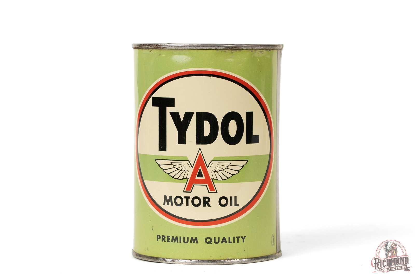 Tydol Motor Oil Flying Logo One Quart Round Metal Can (1 of 6)