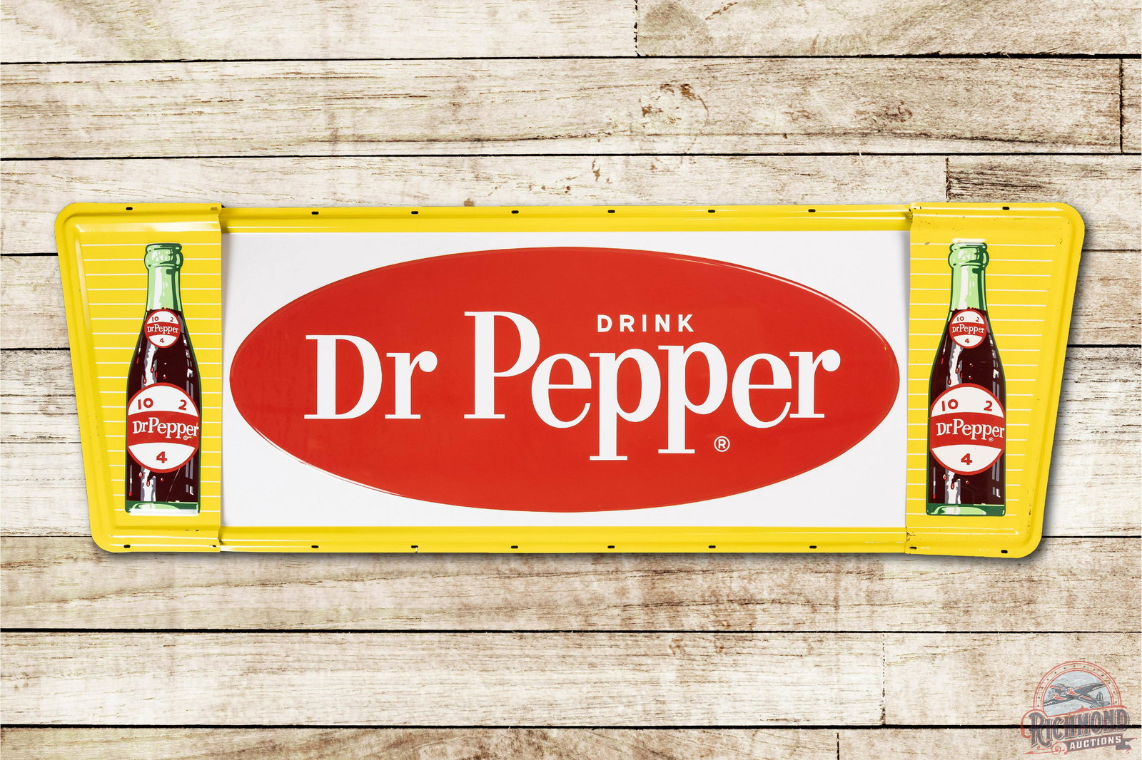 6' Drink Dr. Pepper 3 Piece Embossed Tin Sign TAC 8.75 (1 of 4)