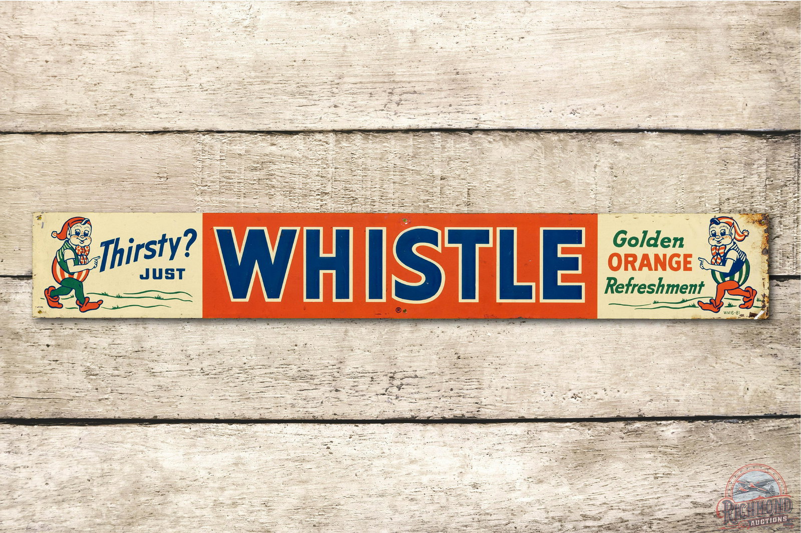 Whistle w/ Two Elves Metal Tacker Sign TAC 8.25 (1 of 3)