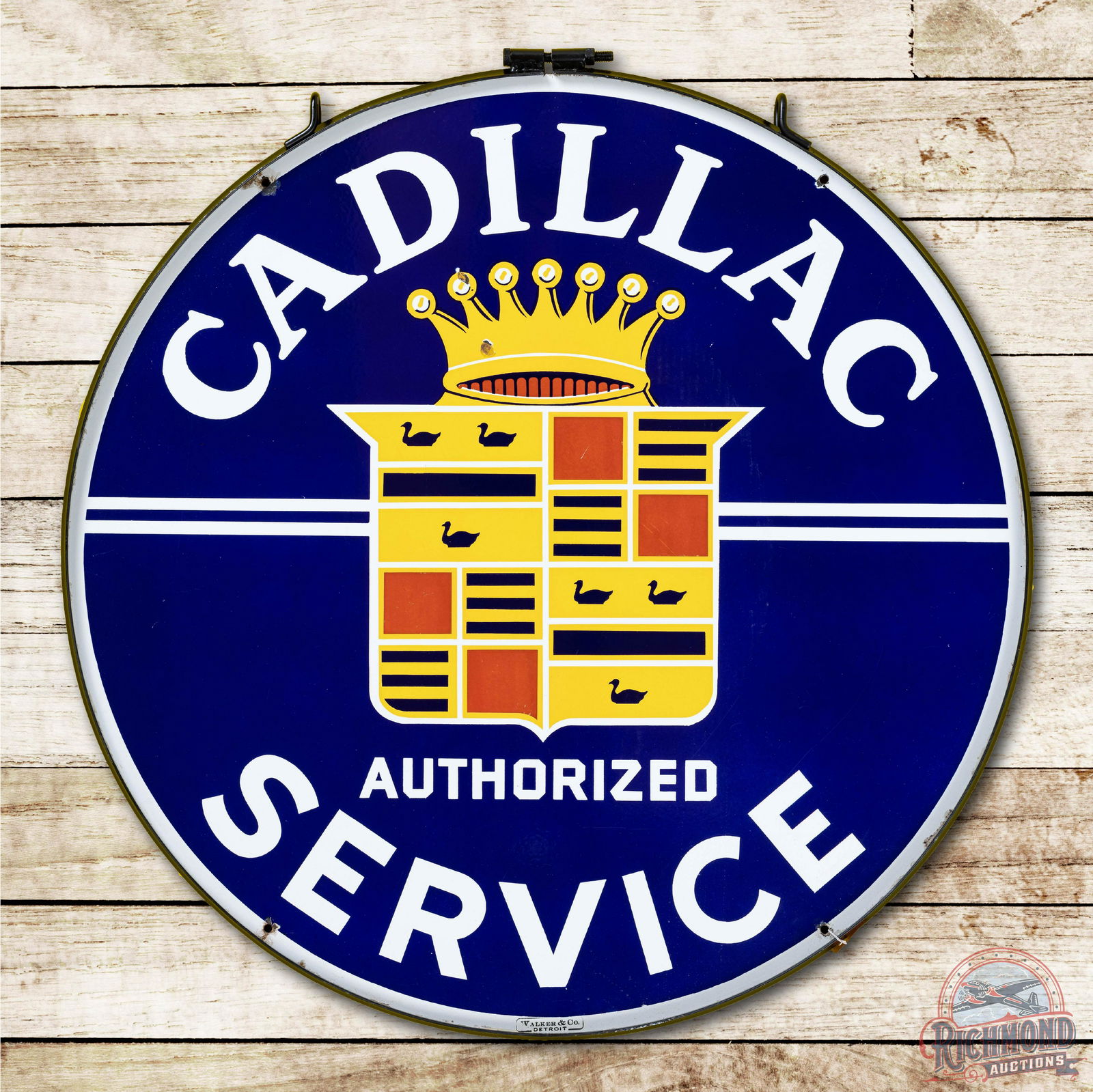 42" Cadillac Authorized Service Porcelain Sign TAC 8.75 (1 of 3)