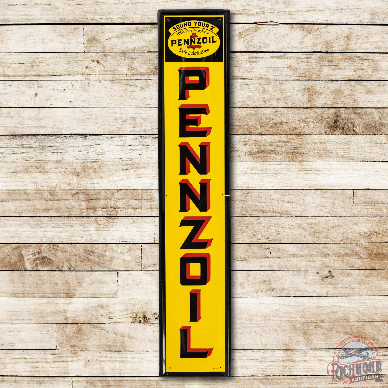 1959 5' Pennzoil w/ Logo Vertical Metal Sign TAC 8.9 (1 of 3)