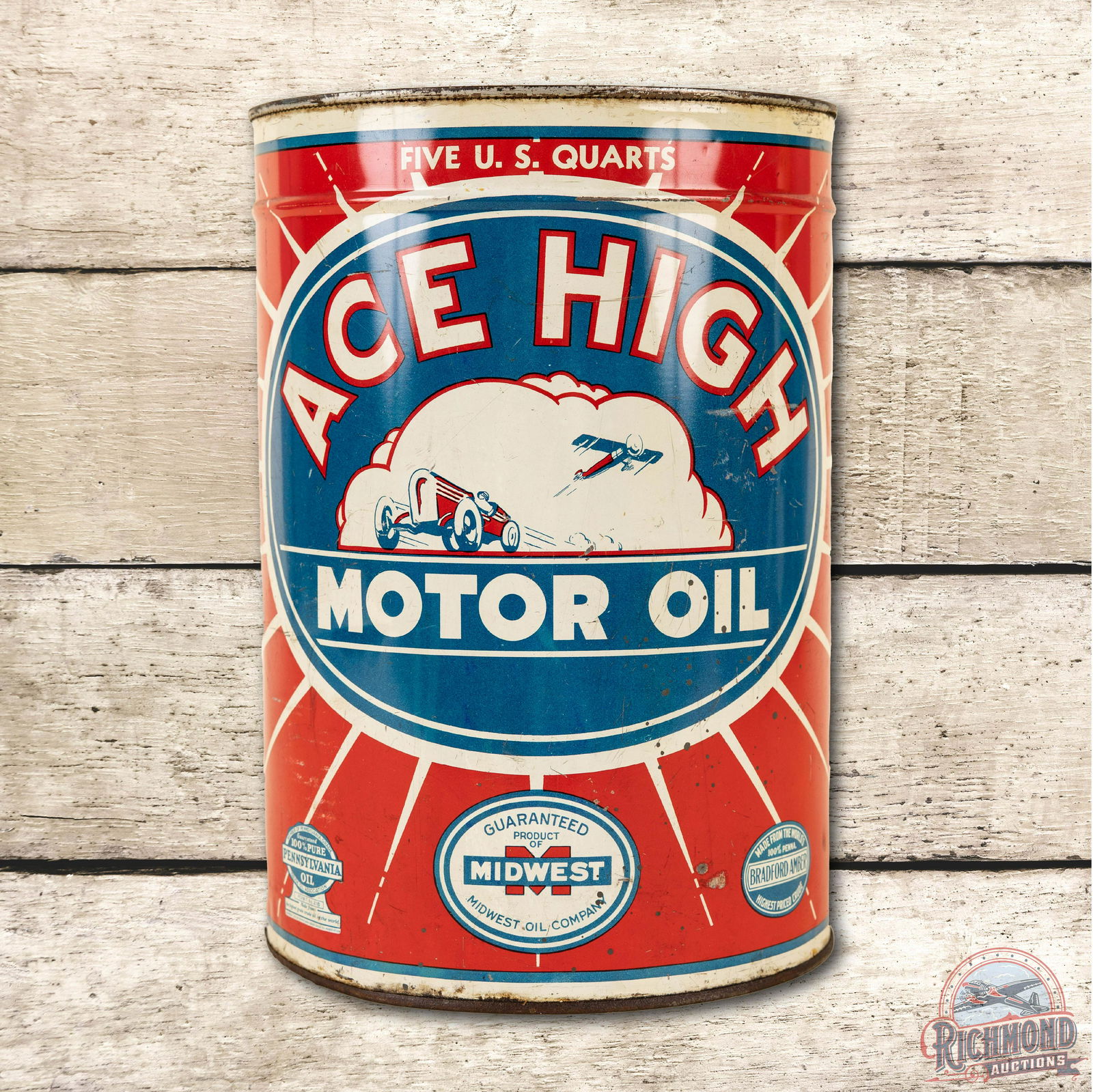 Ace High Motor Oil Five Quart Can TAC 8 (1 of 5)
