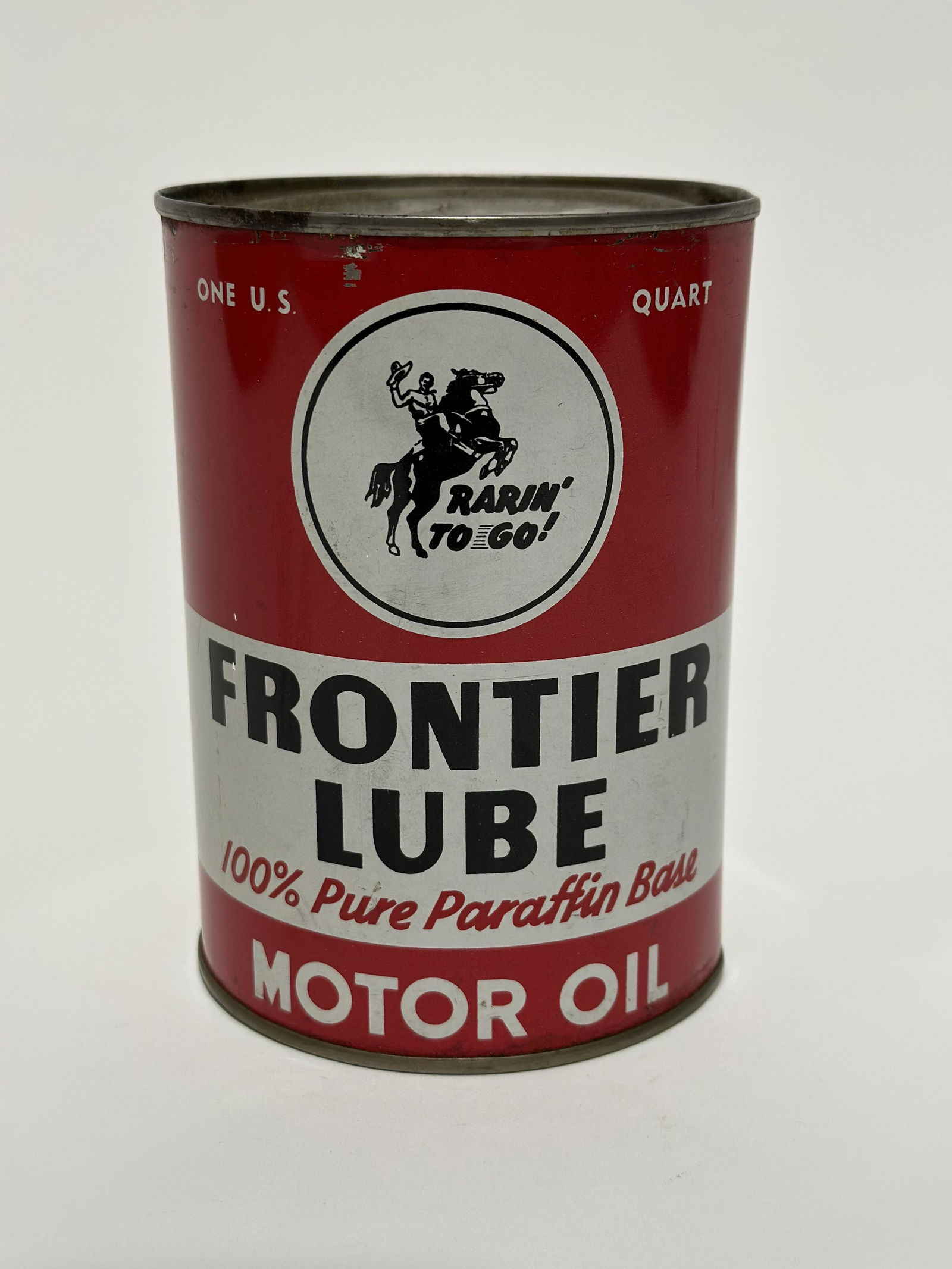 Frontier Lube "Rarin' to go!" Motor Oil Quart Can (1 of 3)
