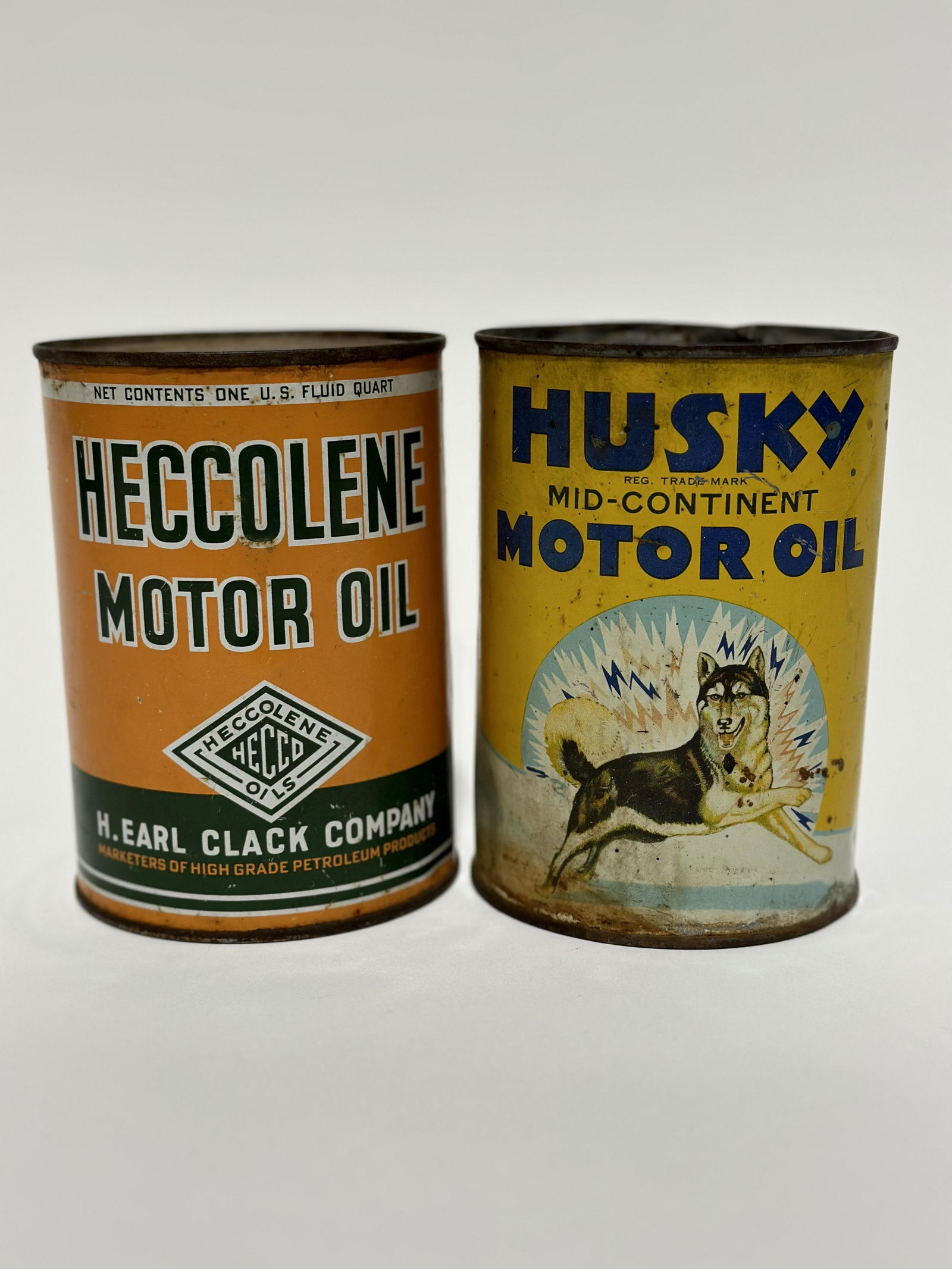 Heccolene & Husky Motor Oil Quart Cans (1 of 3)