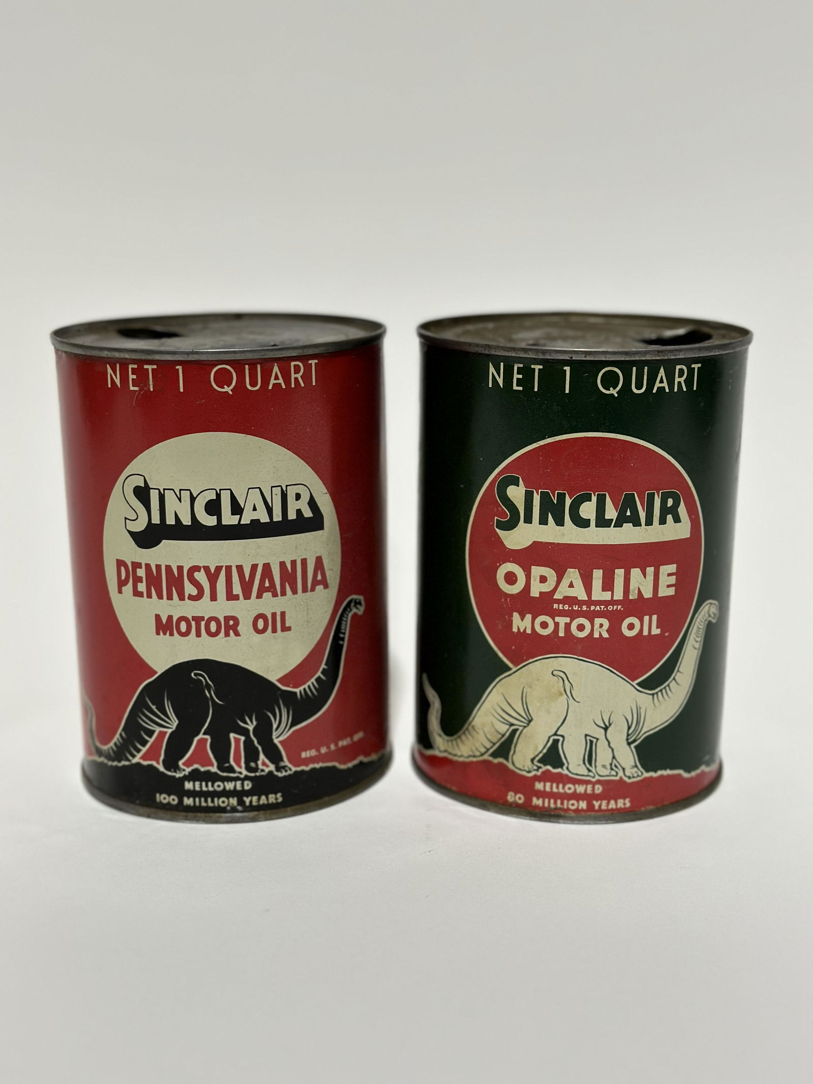 Sinclair Opaline & Pennsylvania Motor Oil Quart Cans (1 of 3)