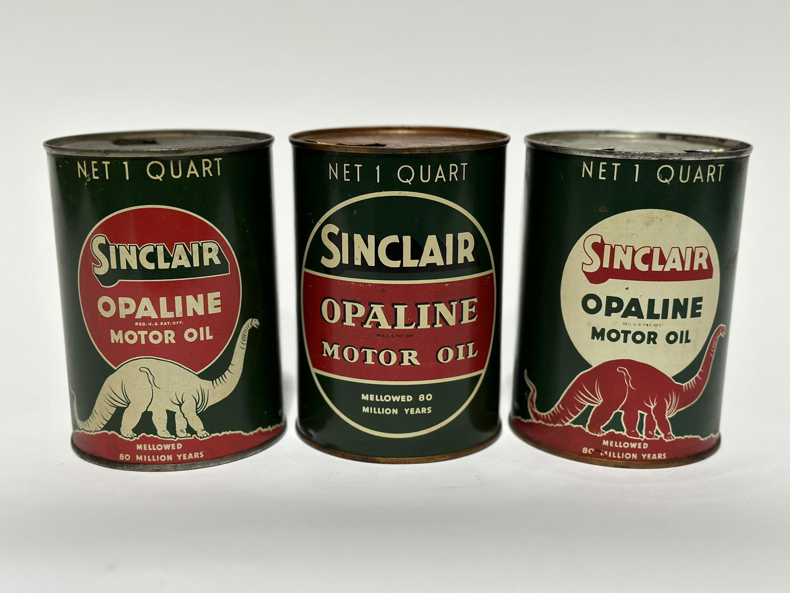 Group of 3 Sinclair Opaline Motor Oil Metal Quart Cans (1 of 3)