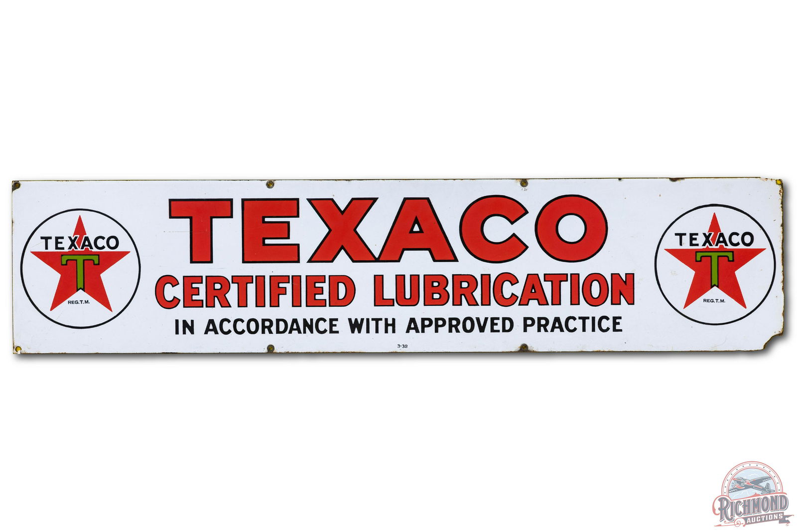 Texaco Black-T Certified Lubrication Porcelain Sign (1 of 2)