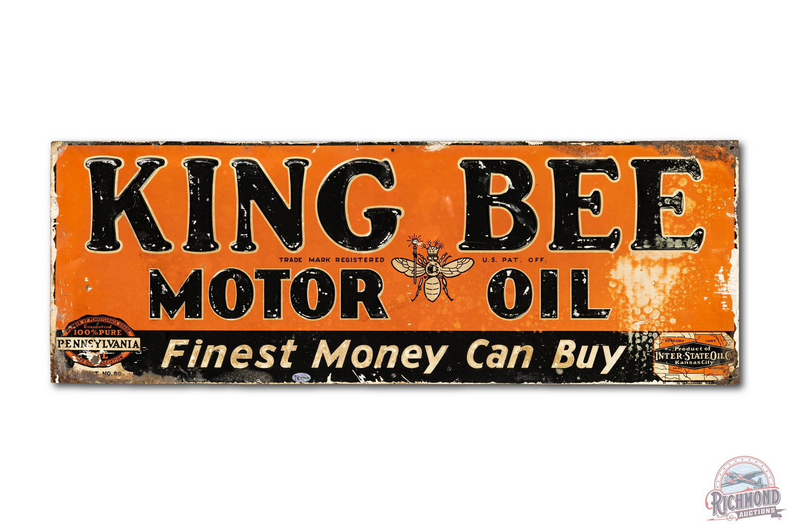 King Bee Motor Oil Tin Sign w/ Logo (1 of 2)