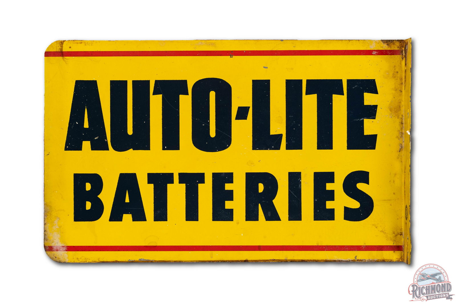 Auto-Lite Batteries Tin Flange Sign (1 of 3)