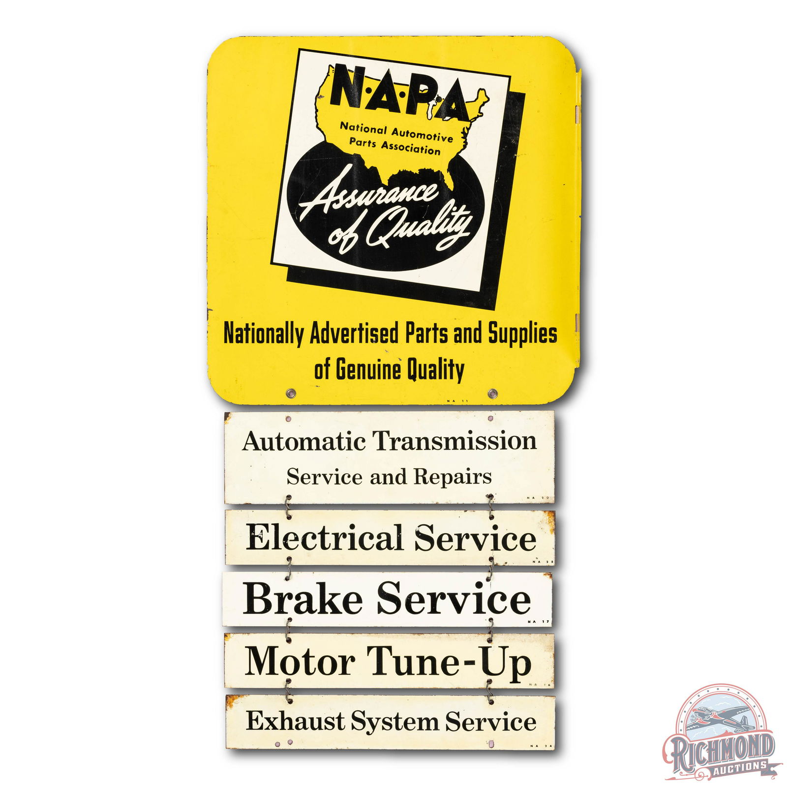 NAPA Assurance of Quality Tin Flange Sign (1 of 2)