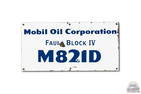 Mobil Oil Corporation Fault Block IV SS Porcelain Sign