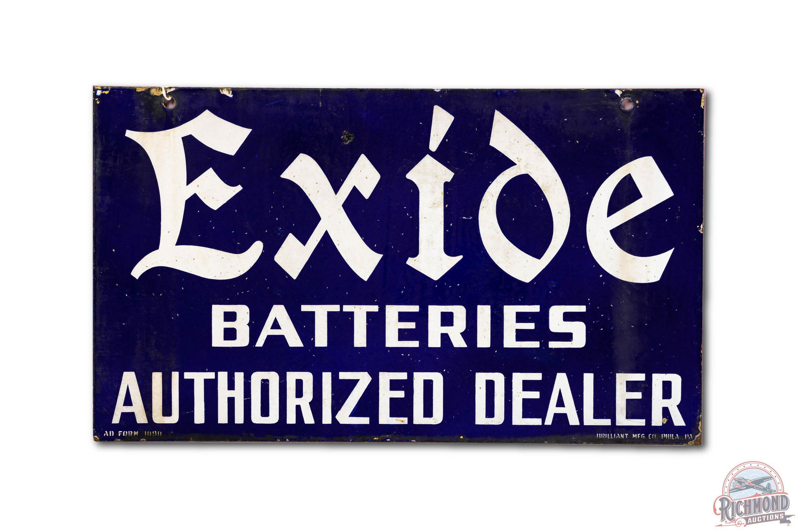 Exide Batteries Authorized Dealer Porcelain Sign (1 of 2)