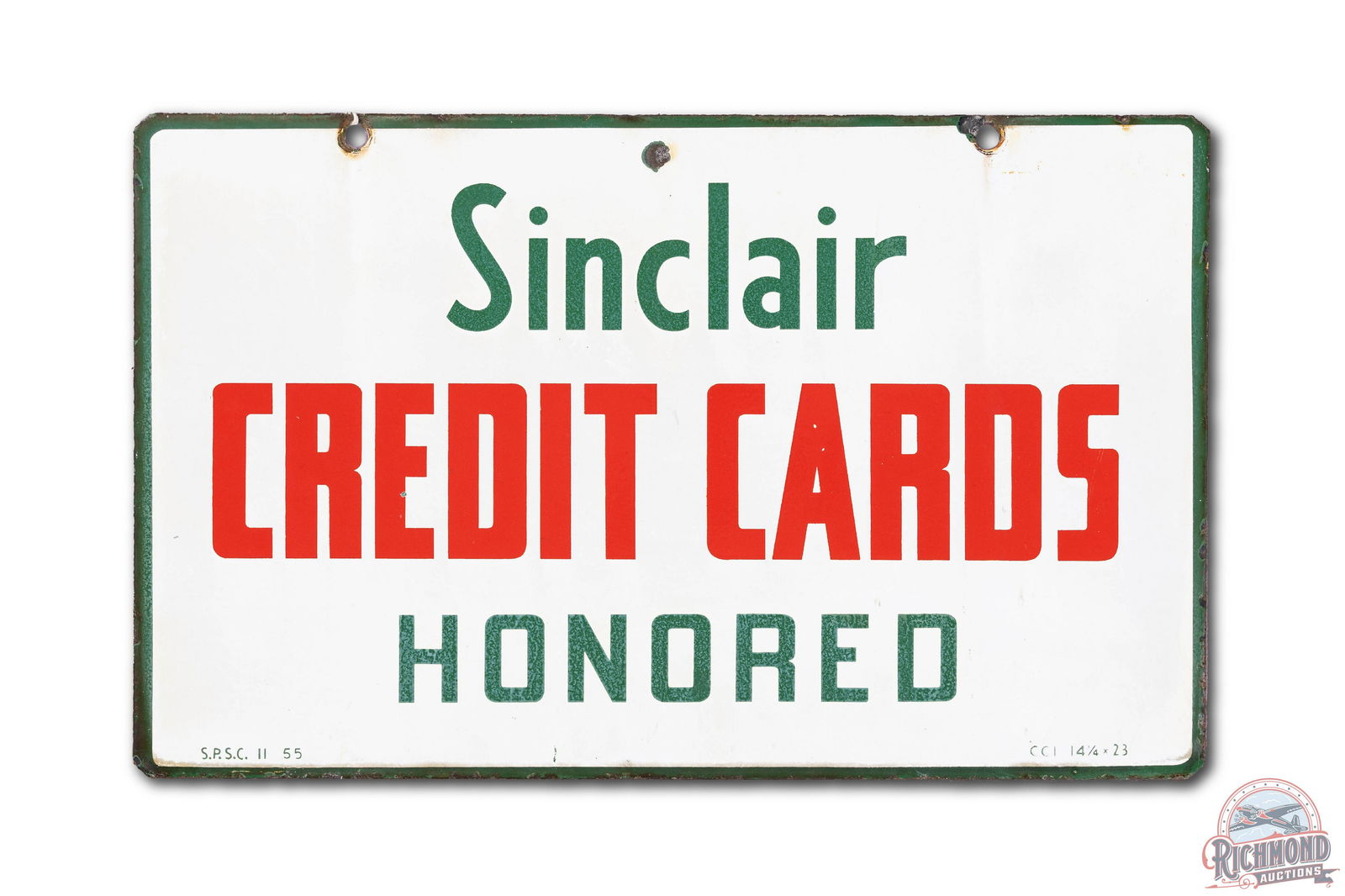 Sinclair Credit Cards Honored Porcelain Sign (1 of 2)