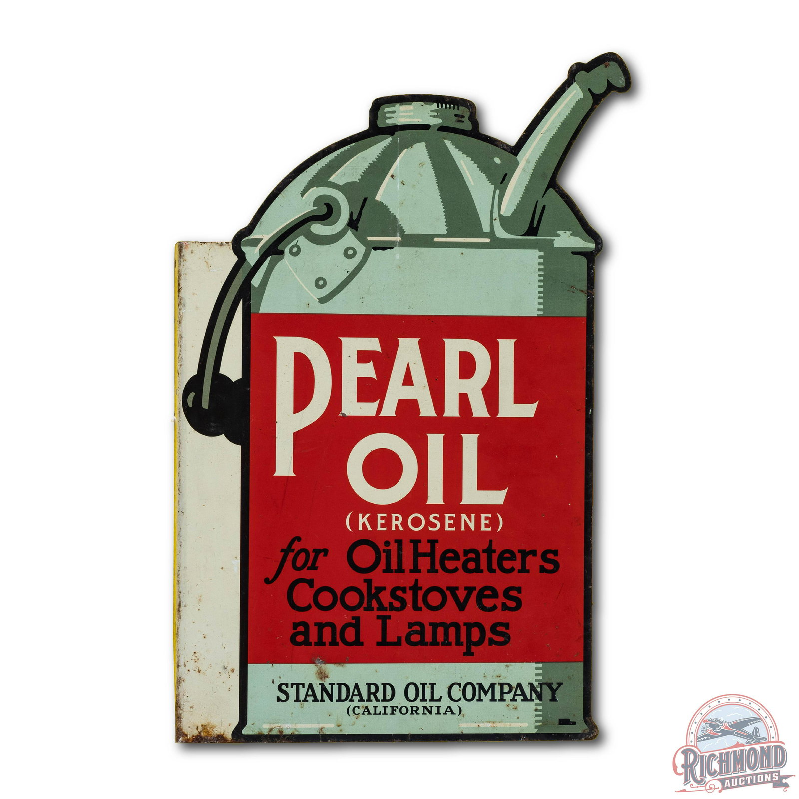 Pearl Oil Standard Oil of California Tin Flange Sign (1 of 3)