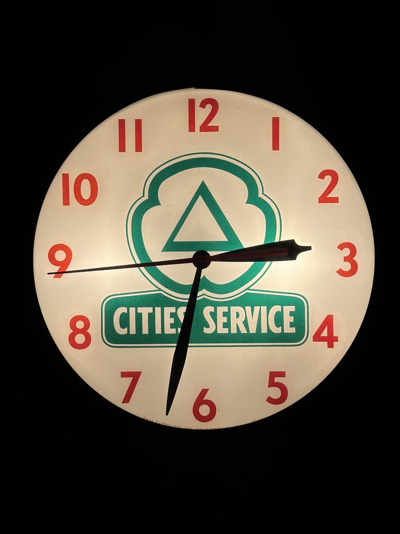 Cities Service 15" Lighted PAM Advertising Clock (1 of 3)