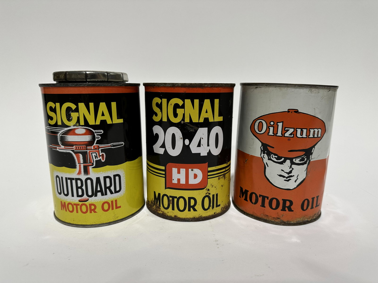 Signal and Oilzum Motor Oil Quart Cans Lot of 3 (1 of 3)