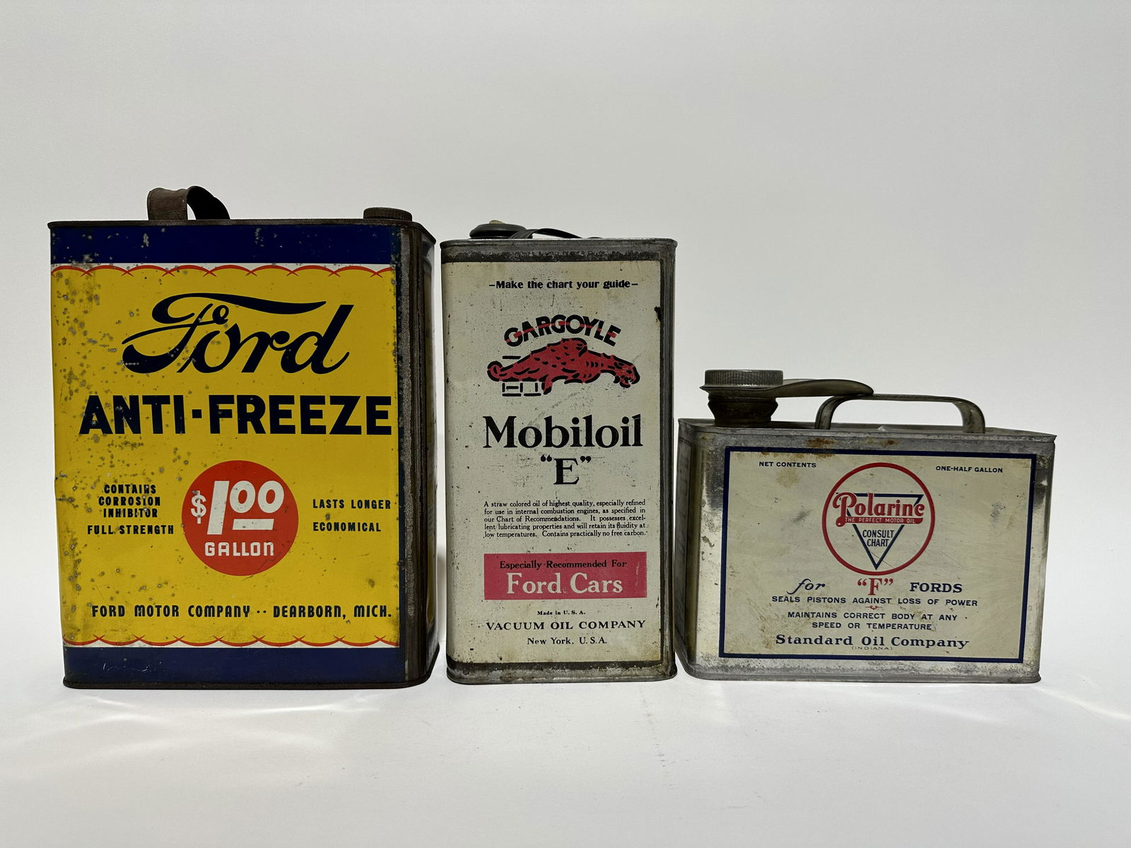Polarine Mobil Ford Motor Oil Gallon Cans (1 of 5)