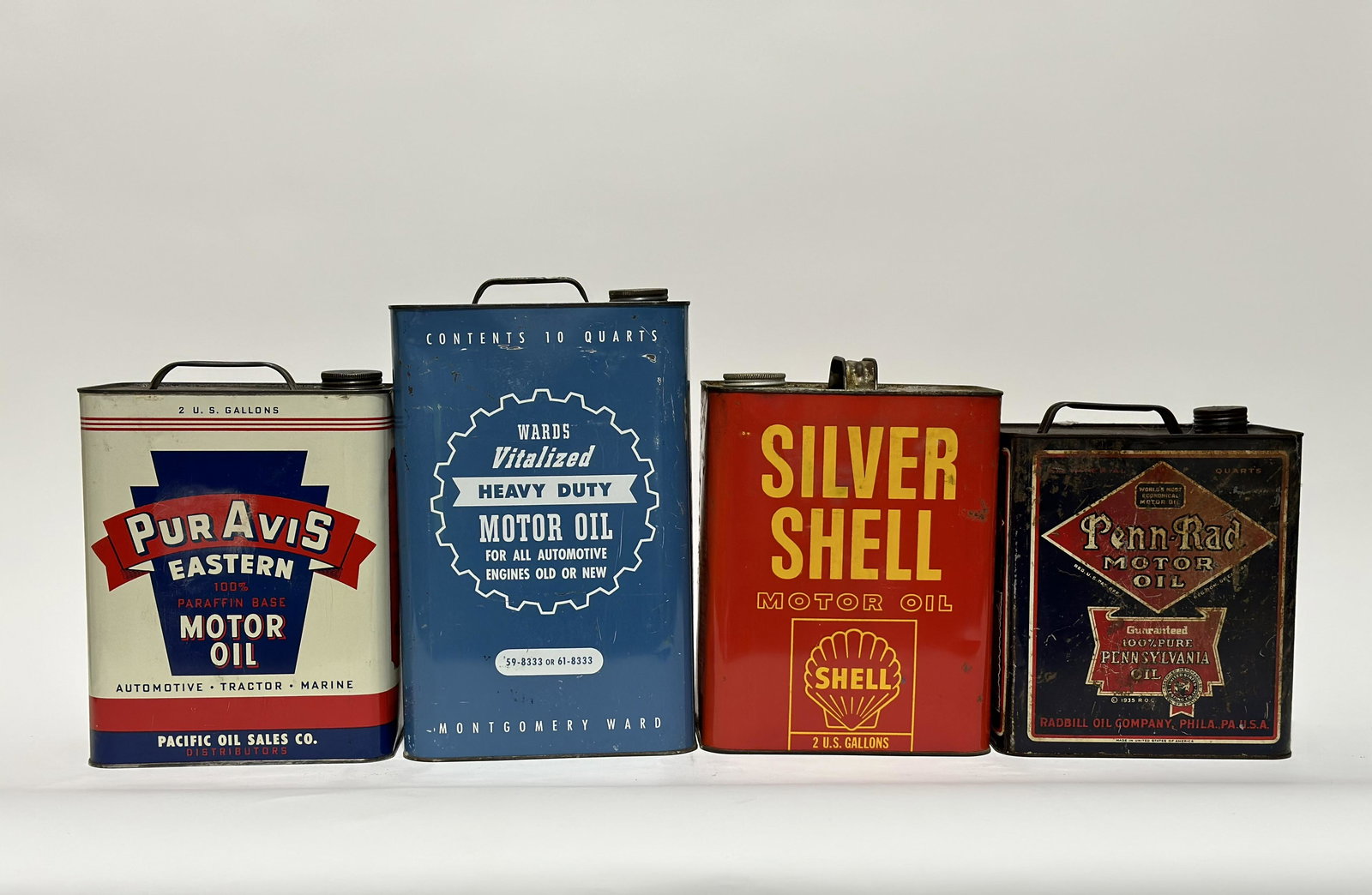 Lot of 4 Oil Cans Shell Penn Rad Pur Avis Ward's (1 of 4)