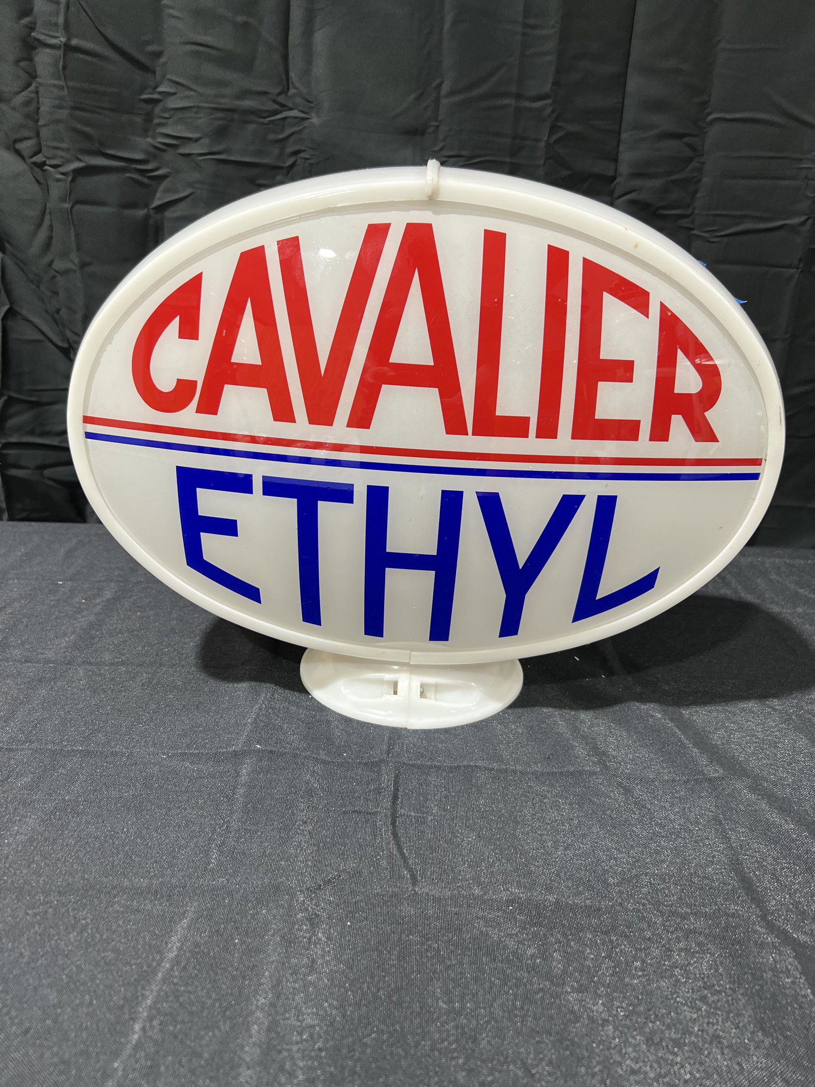 Cavalier Ethyl Gasoline Complete Oval Gas Pump Globe (1 of 2)